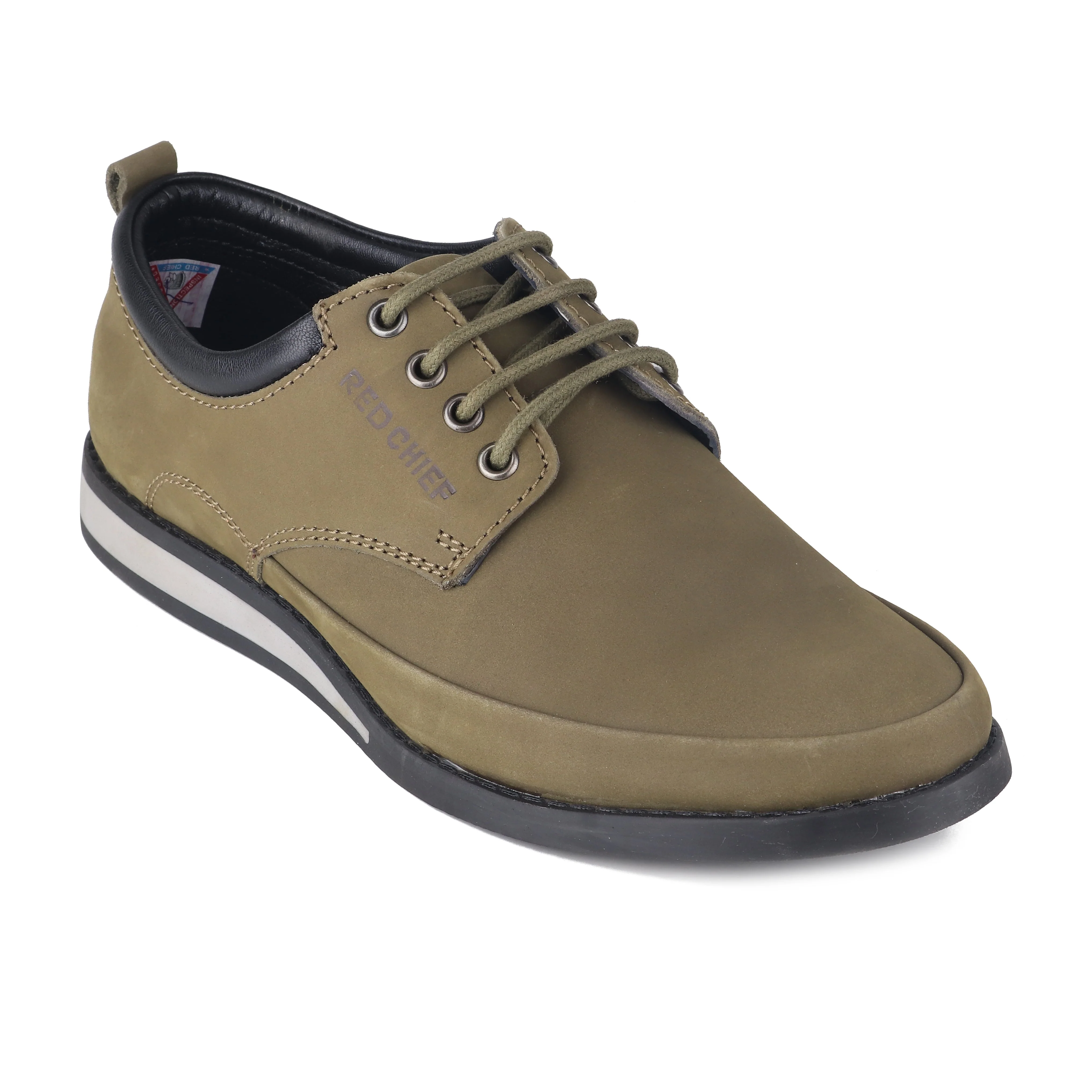 Red Chief Olive/Green Formal Shoes for Men RC3485 014 - Image 6
