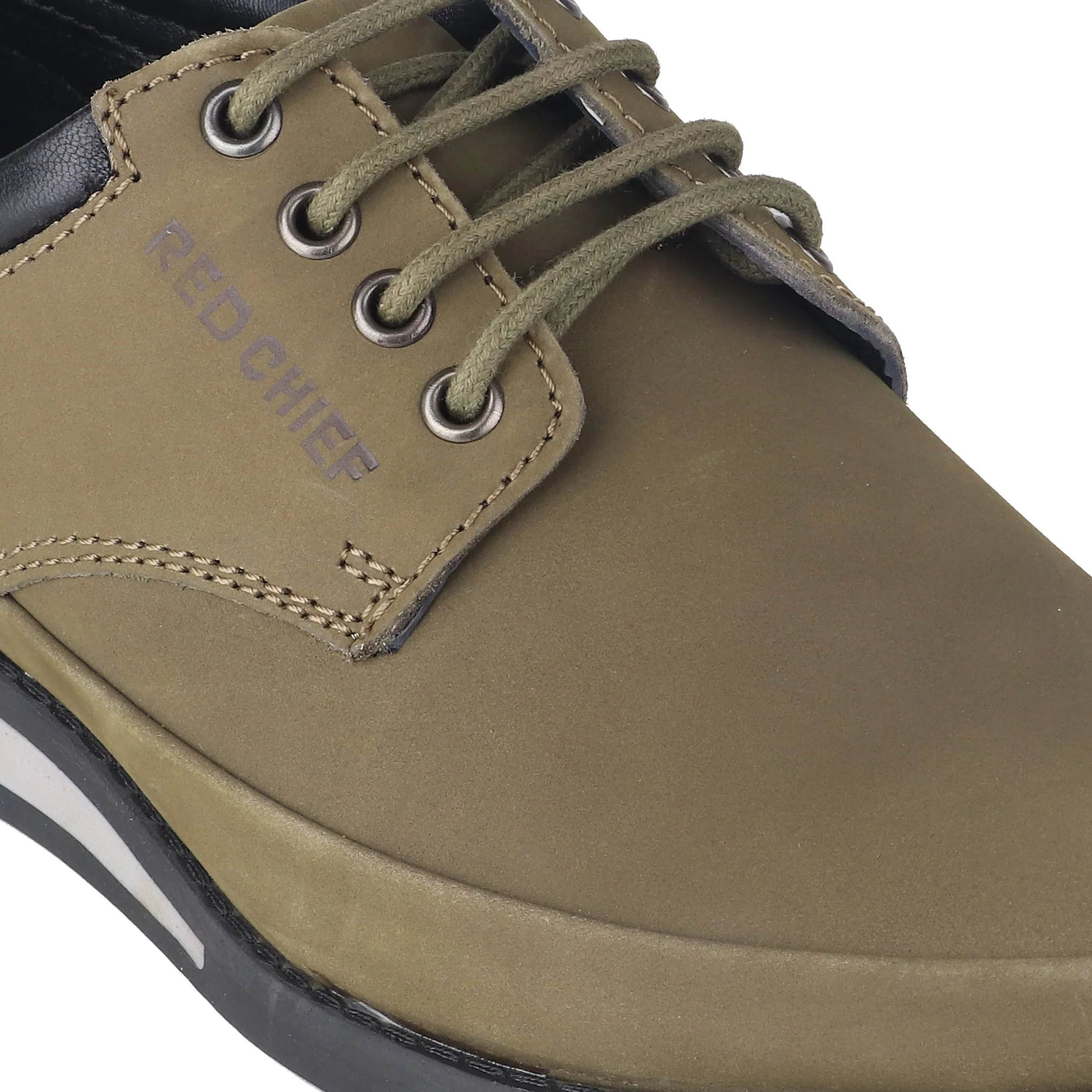 Red Chief Olive/Green Formal Shoes for Men RC3485 014 - Image 7
