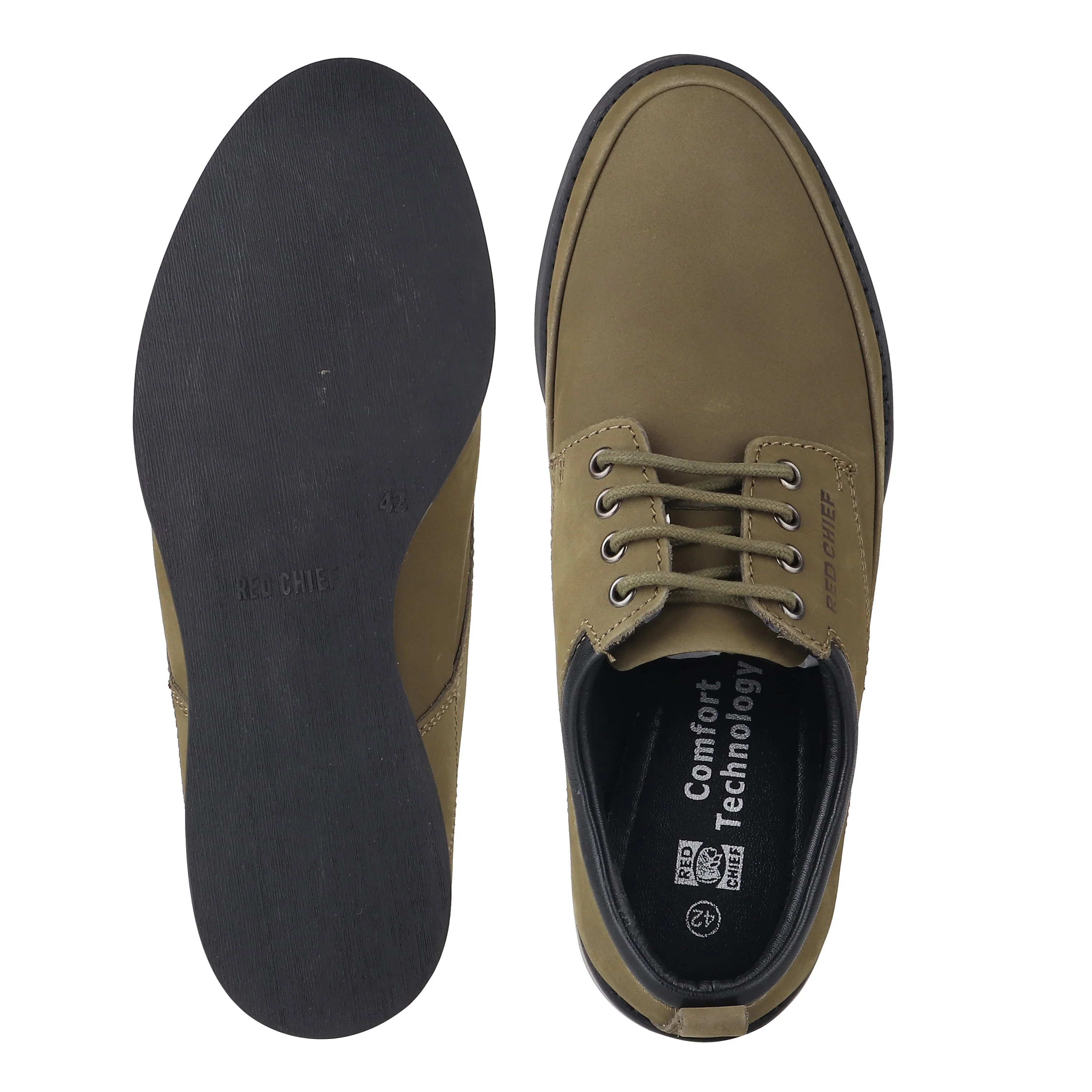 Red Chief Olive/Green Formal Shoes for Men RC3485 014 - Image 8