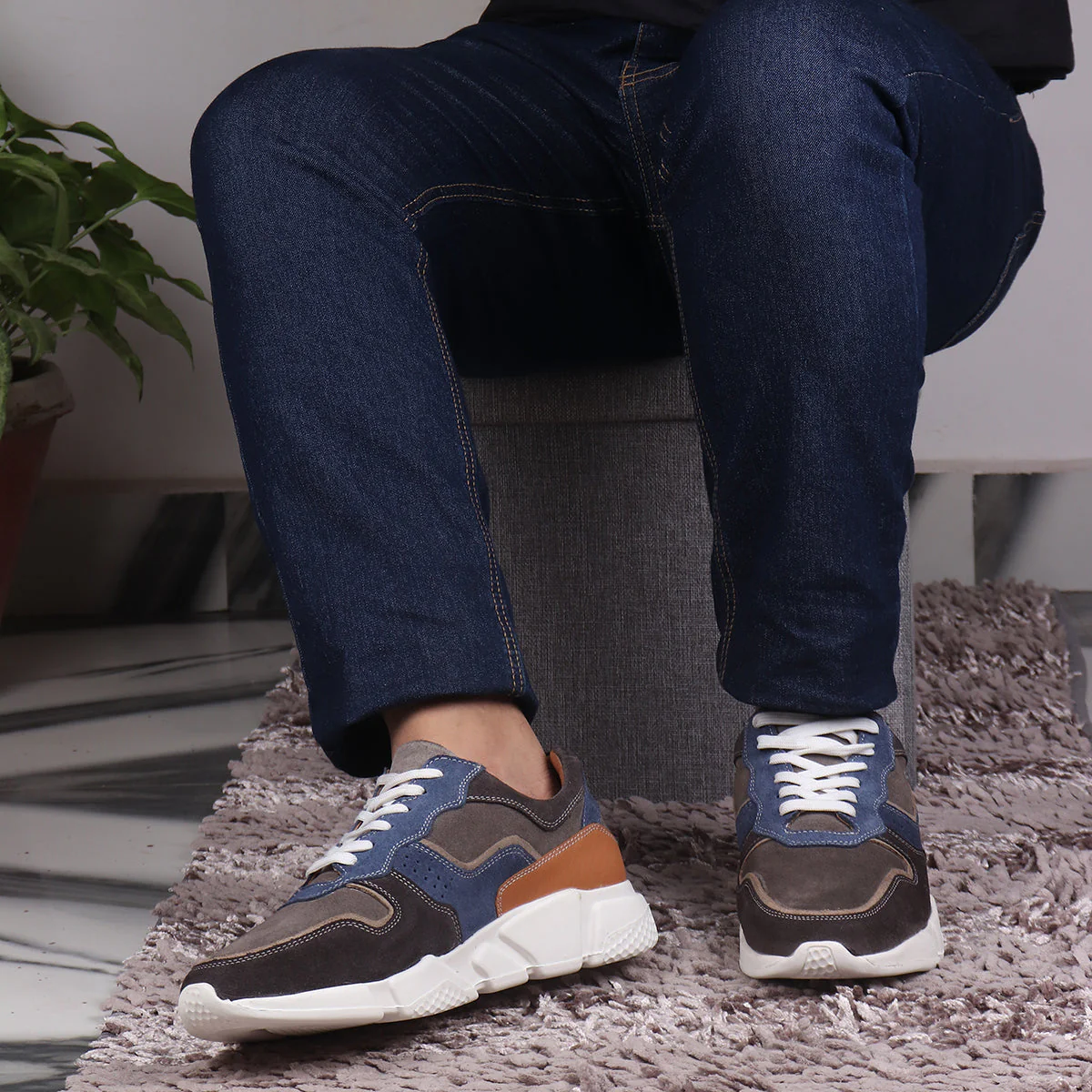 Red Chief Gray/Blue Casual Shoes for Men RC3751 1187 - Image 9