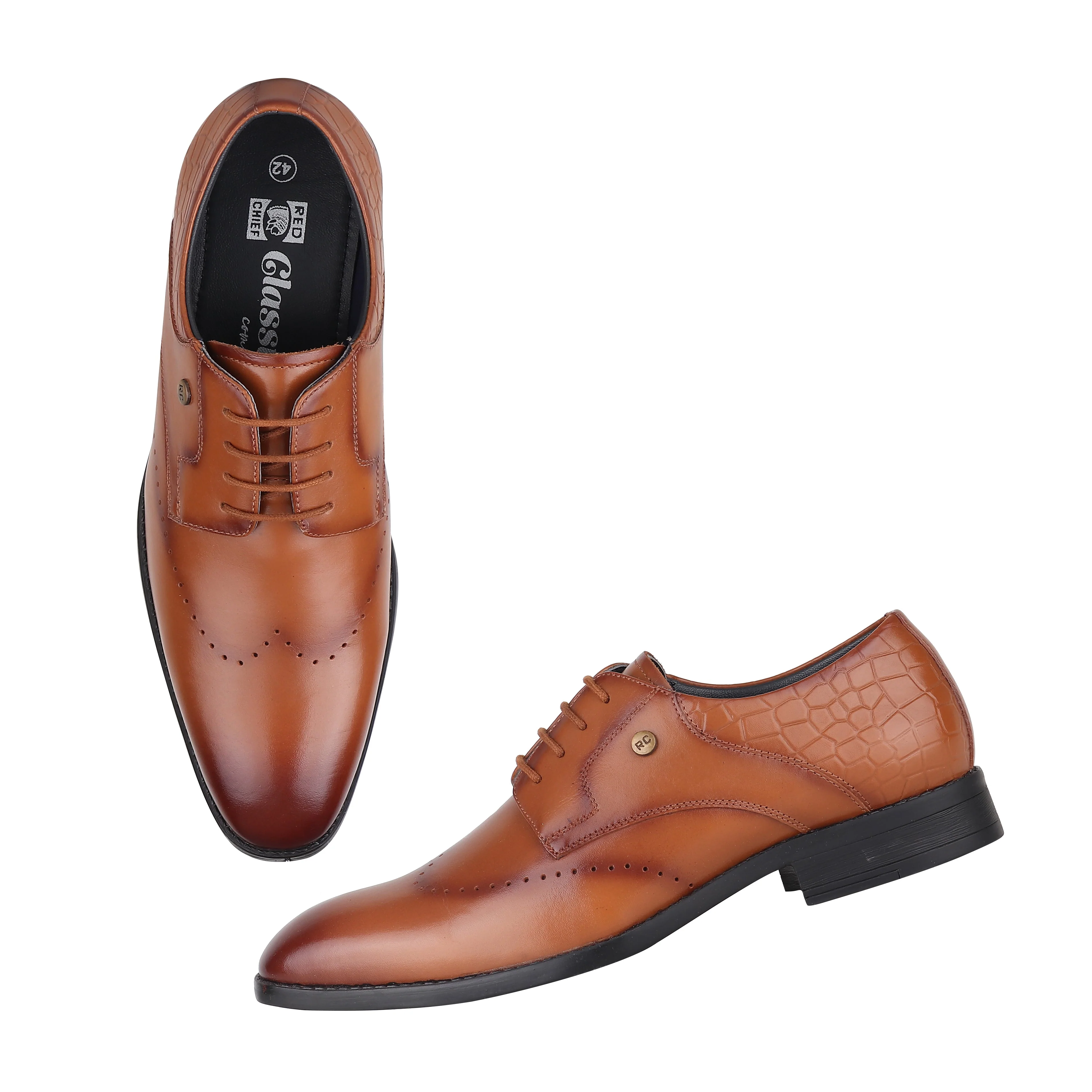 Red Chief Tan Formal Shoes for Men RC3958 006 - Image 3