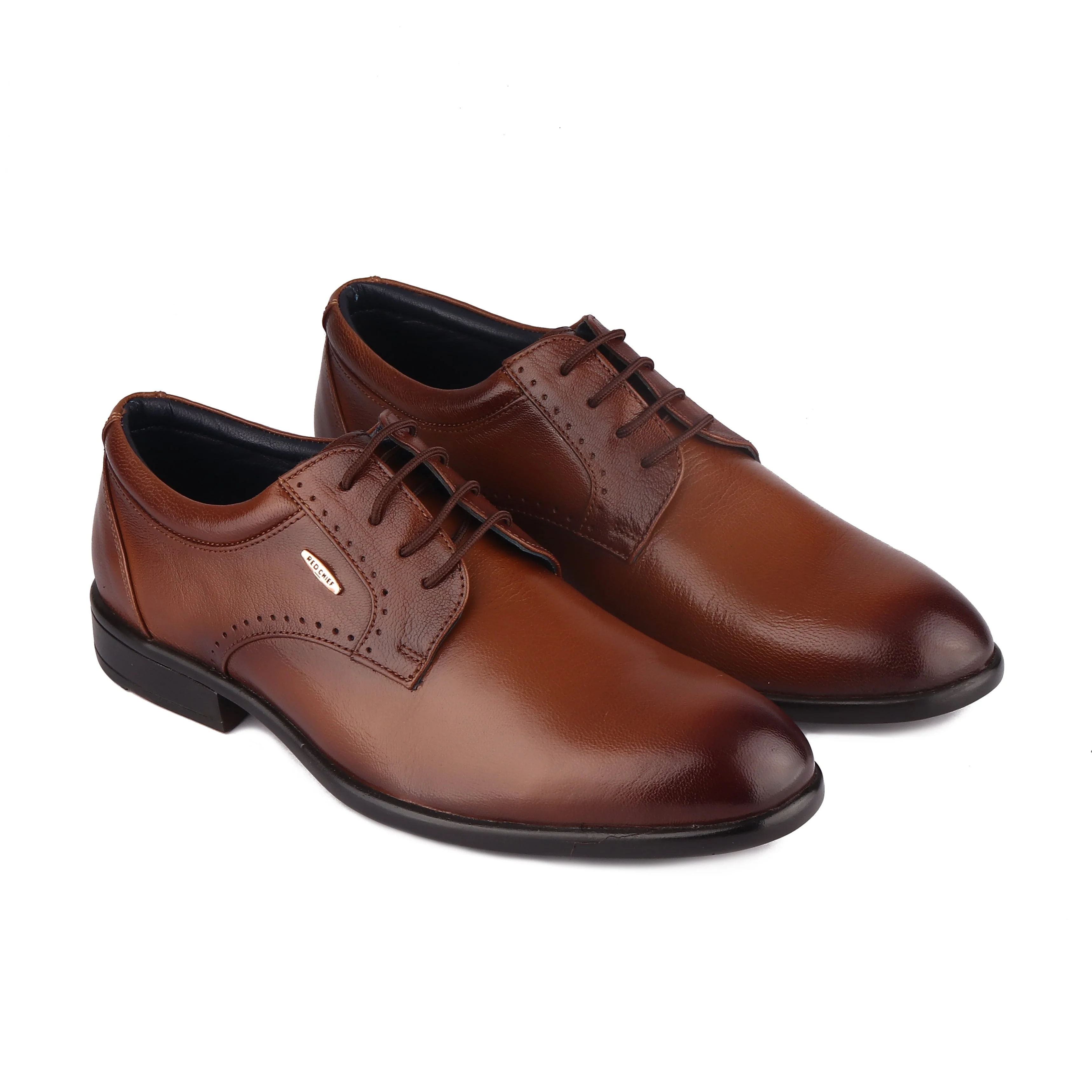 Red Chief Tan formal Derby shoes for Men RC1946 006 - Image 5