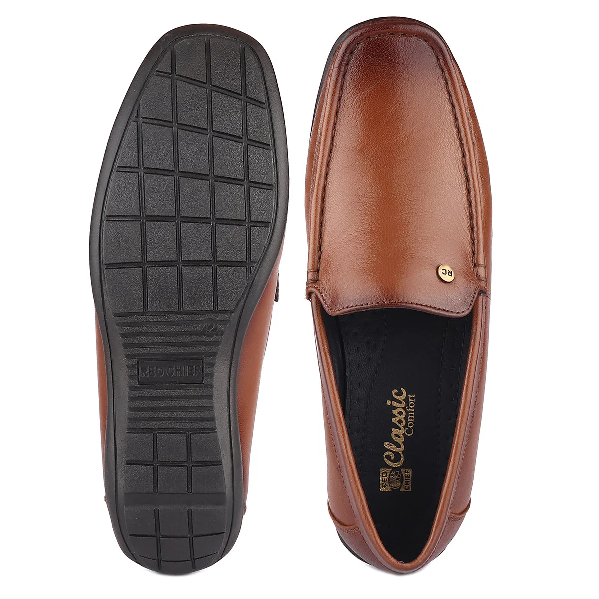 Red Chief Tan Formal Loafer Shoes for Men RC1850 006 - Image 9