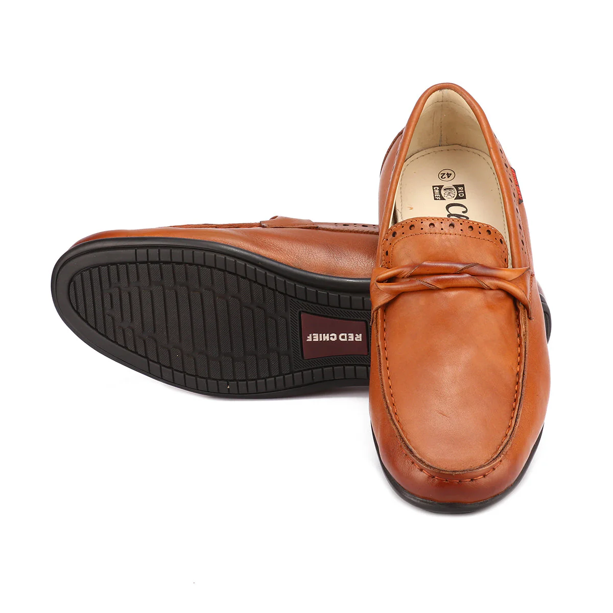 Red Chief Tan Formal Loafer Shoes for Men RC3616 006 - Image 3