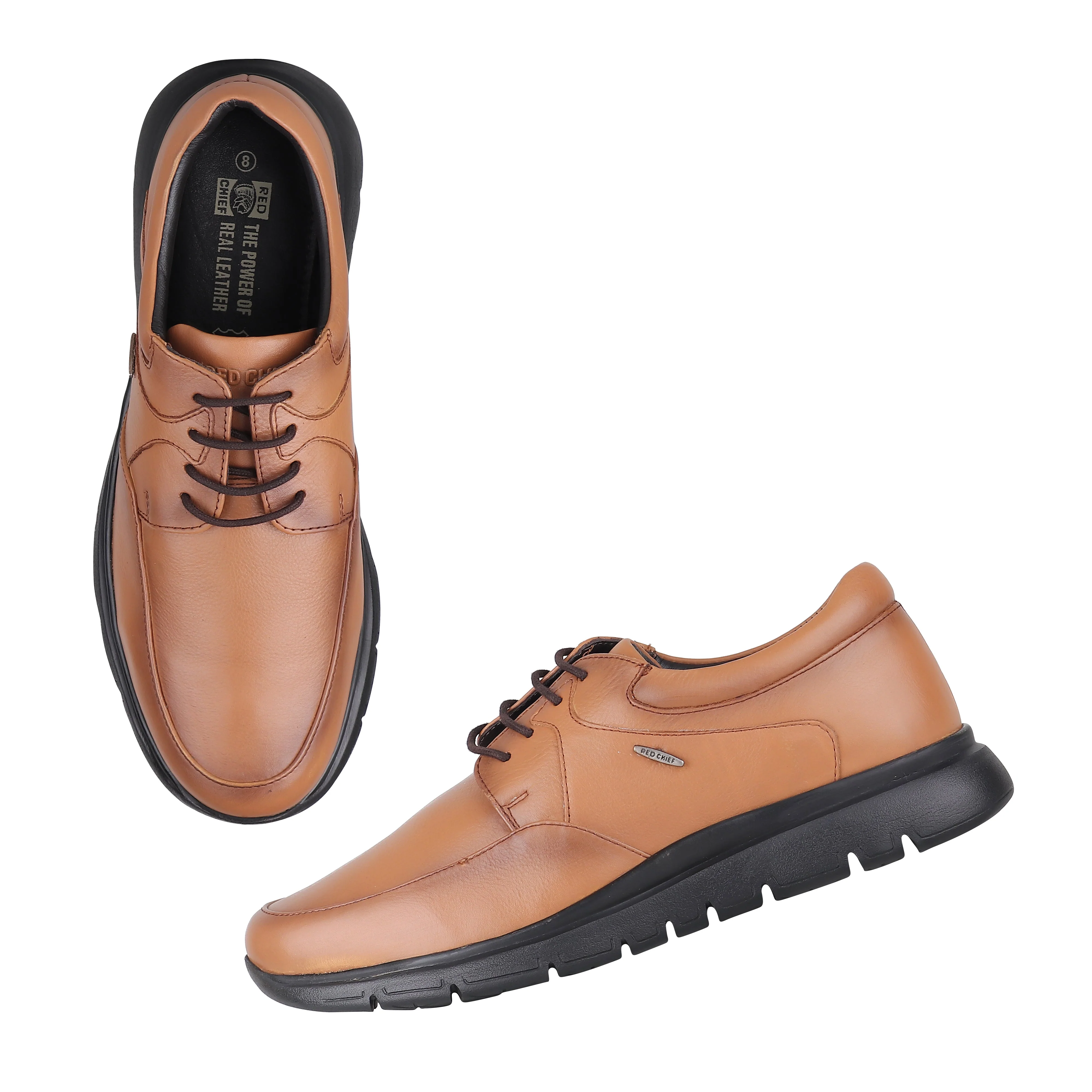 Red Chief Tan Formal Shoes for Men RC3931 006 - Image 3