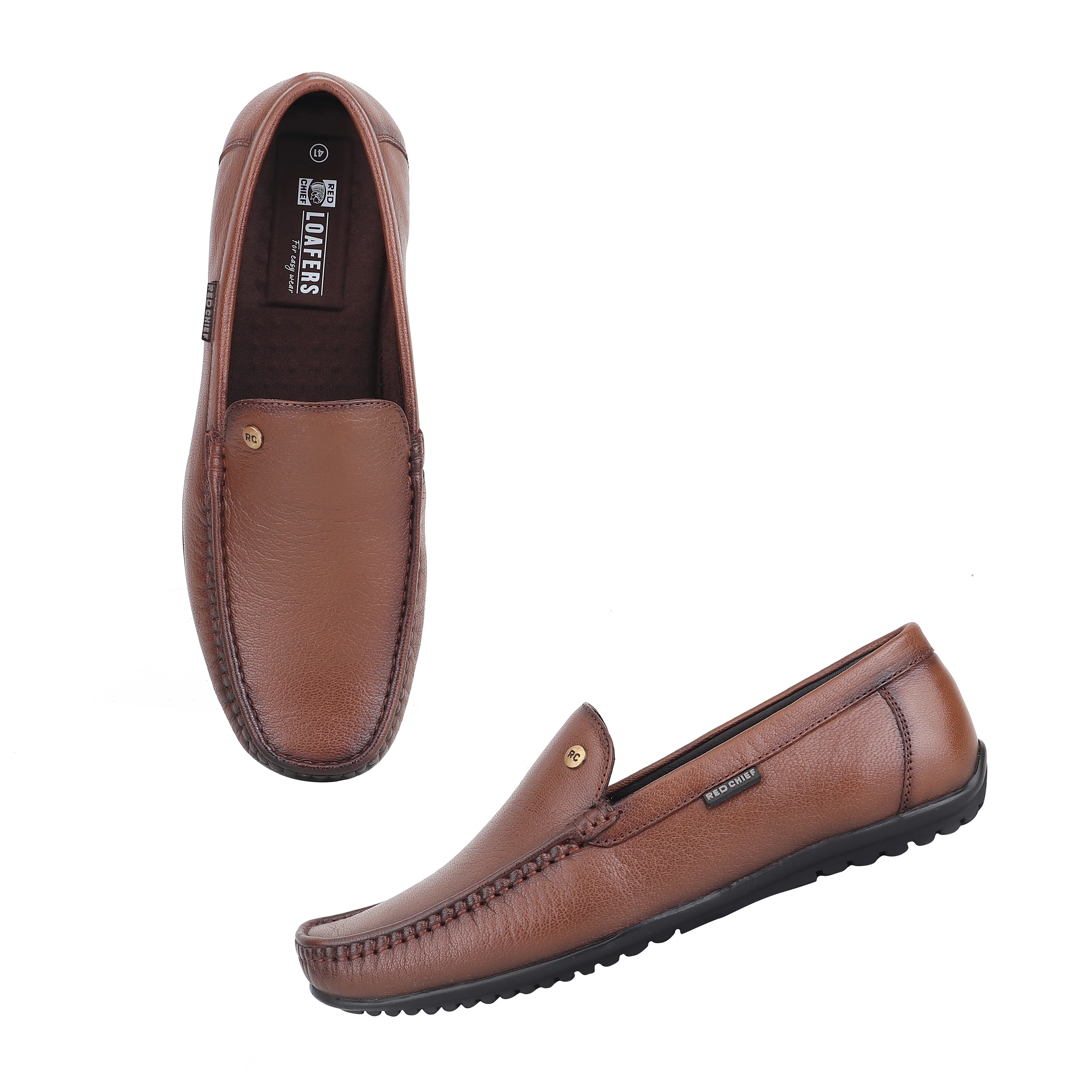 Red Chief Tan Formal Loafer Shoes for Men RC4036 006 - Image 3