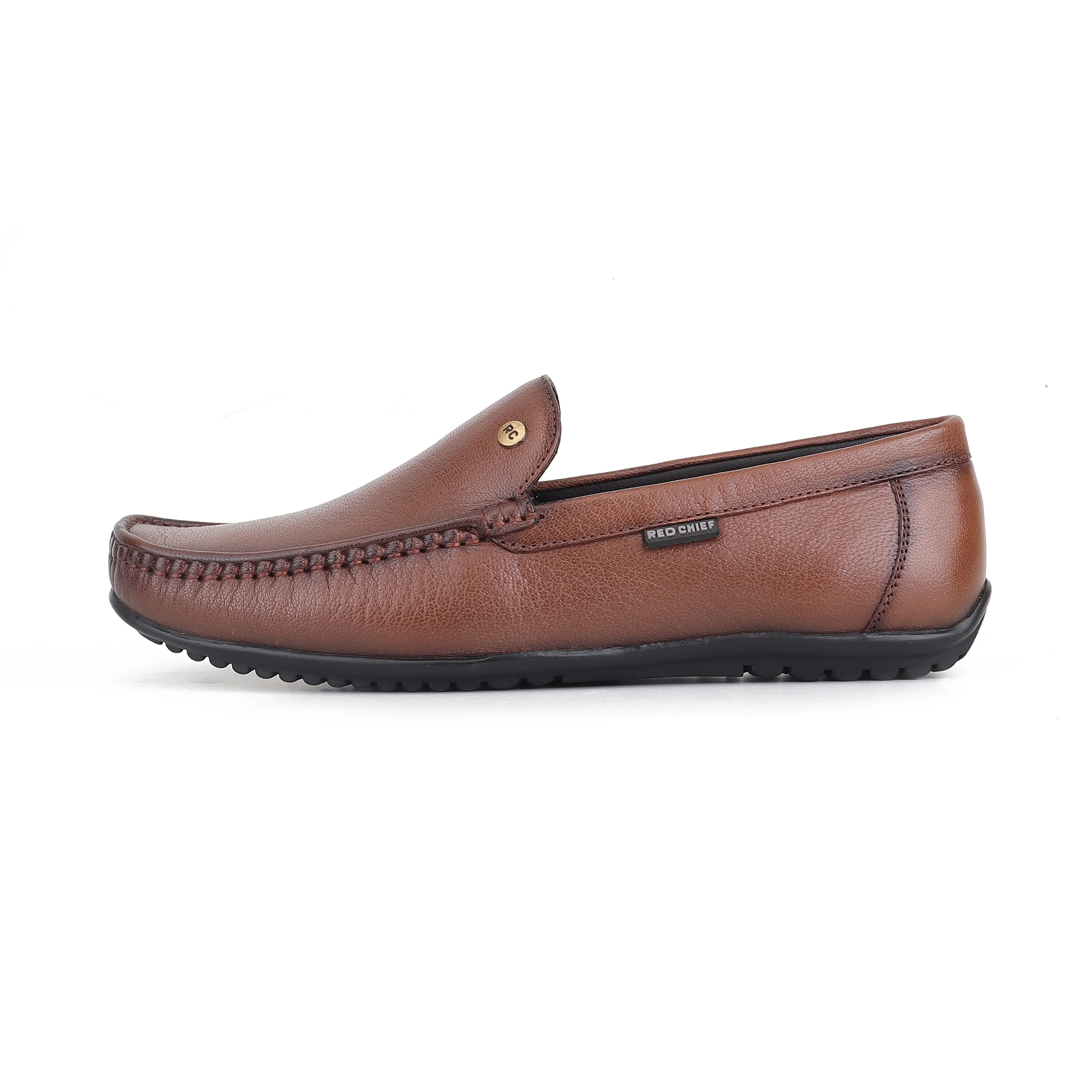 Red Chief Tan Formal Loafer Shoes for Men RC4036 006 - Image 4