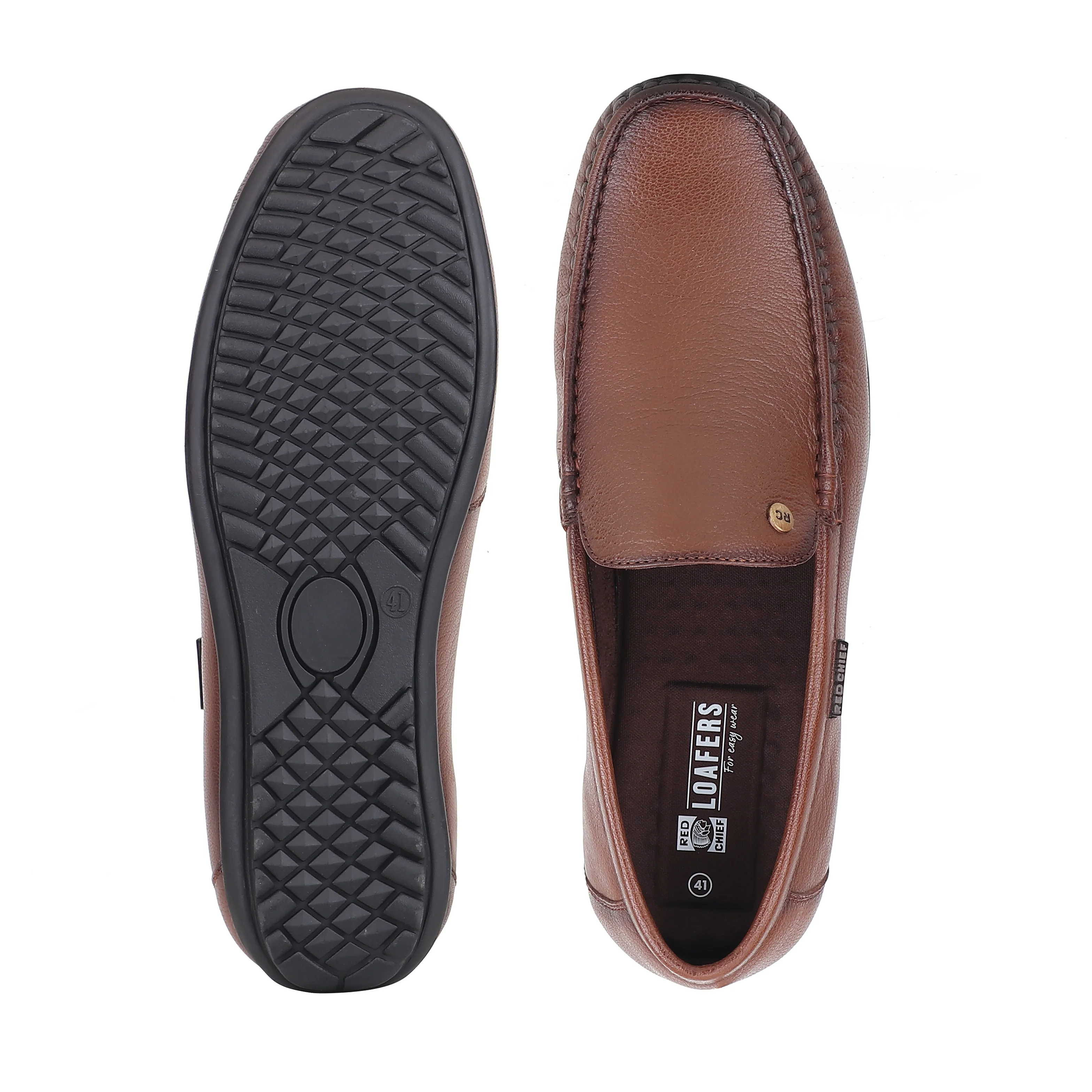 Red Chief Tan Formal Loafer Shoes for Men RC4036 006 - Image 9
