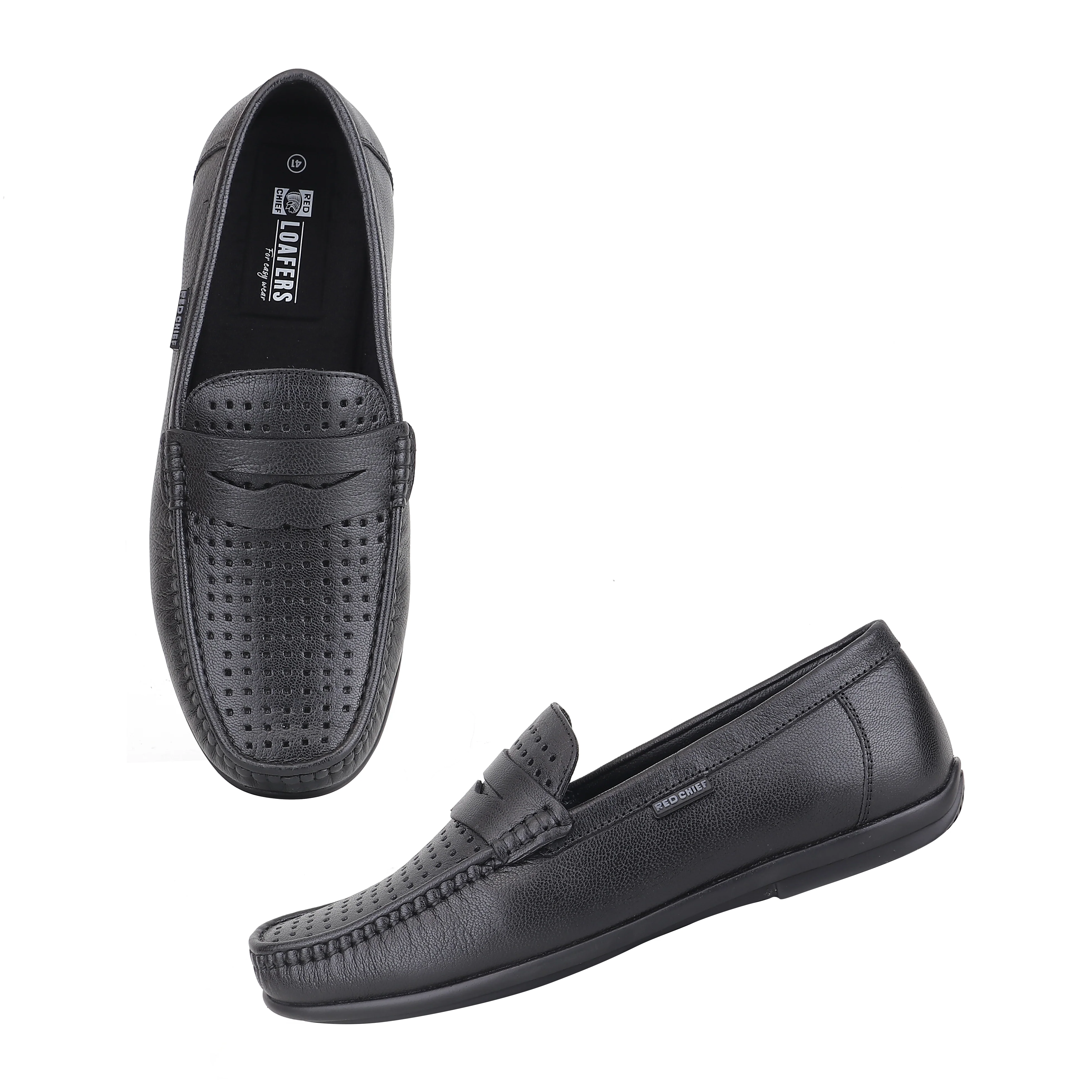 Red Chief Black Formal Loafer Shoes for Men RC4040 001 - Image 3