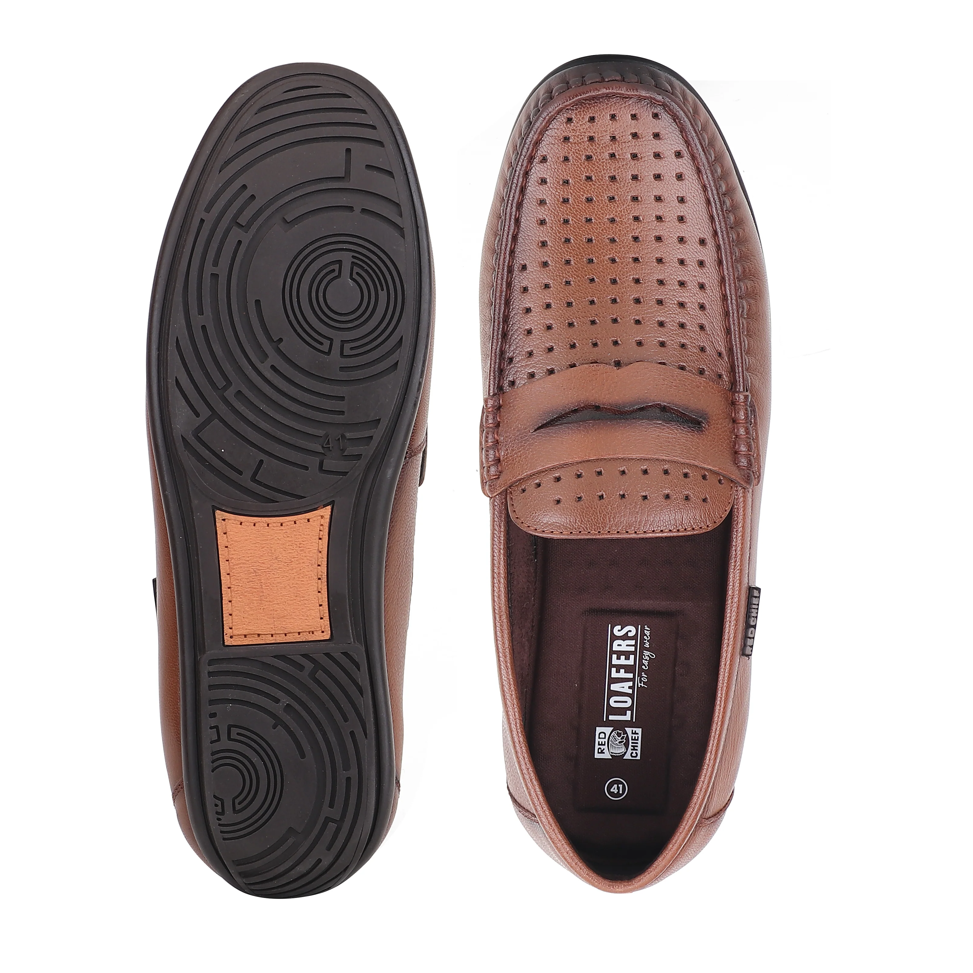 Red Chief Tan Formal Loafer Shoes for Men RC4040 006 - Image 9