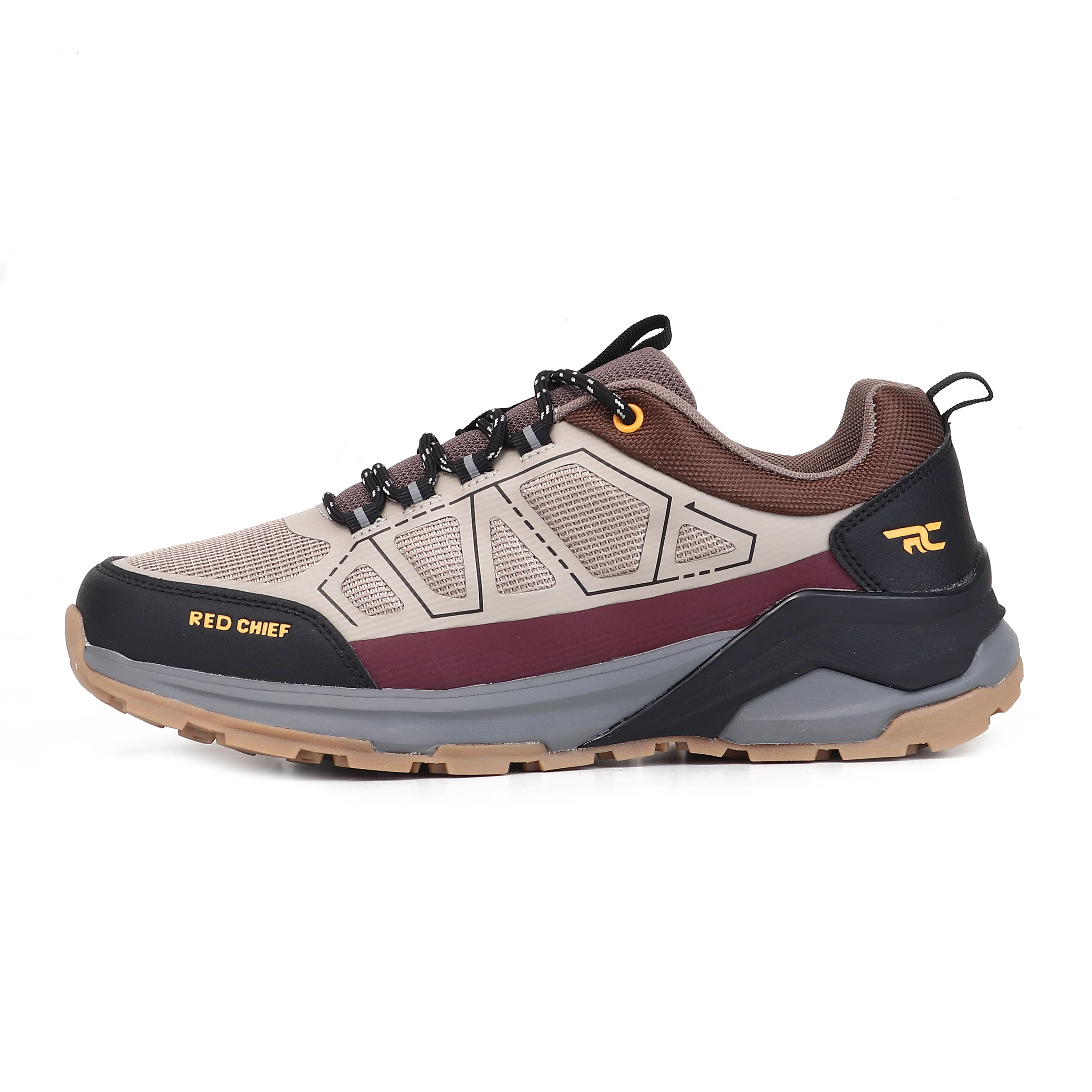 Red Chief Sports Maroon-Grey Hiker Shoes for Men H20045 CD05 - Image 3