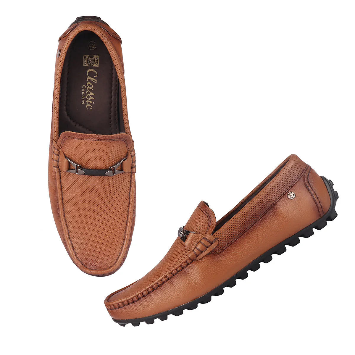 Red Chief Tan Formal Loafer Shoes for Men RC1960 006 - Image 3