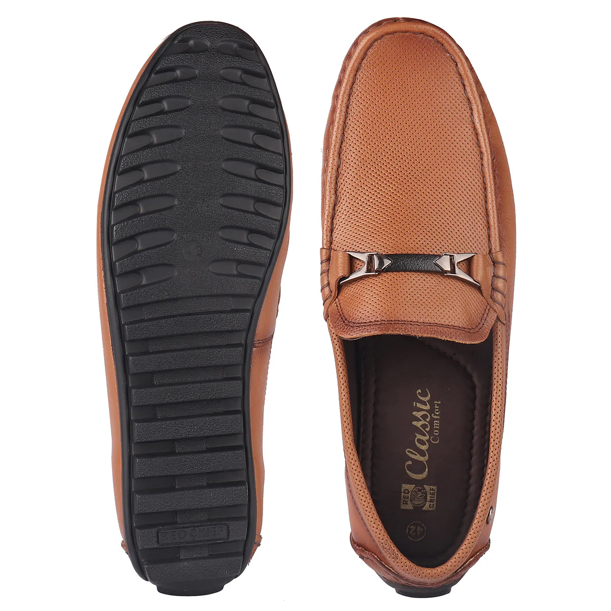 Red Chief Tan Formal Loafer Shoes for Men RC1960 006 - Image 9