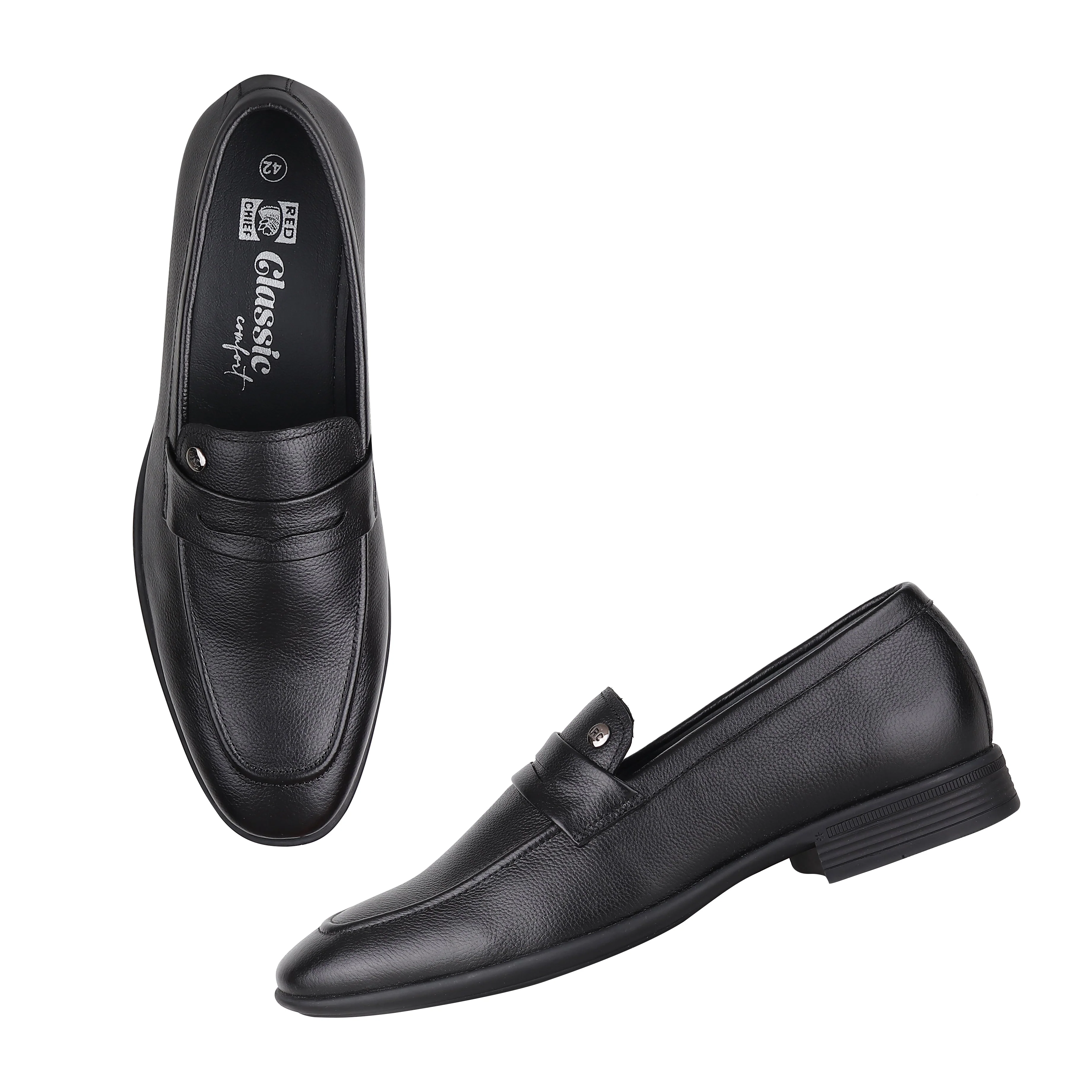 Red Chief Black Formal Loafer Shoes for Men RC3959 001 - Image 3