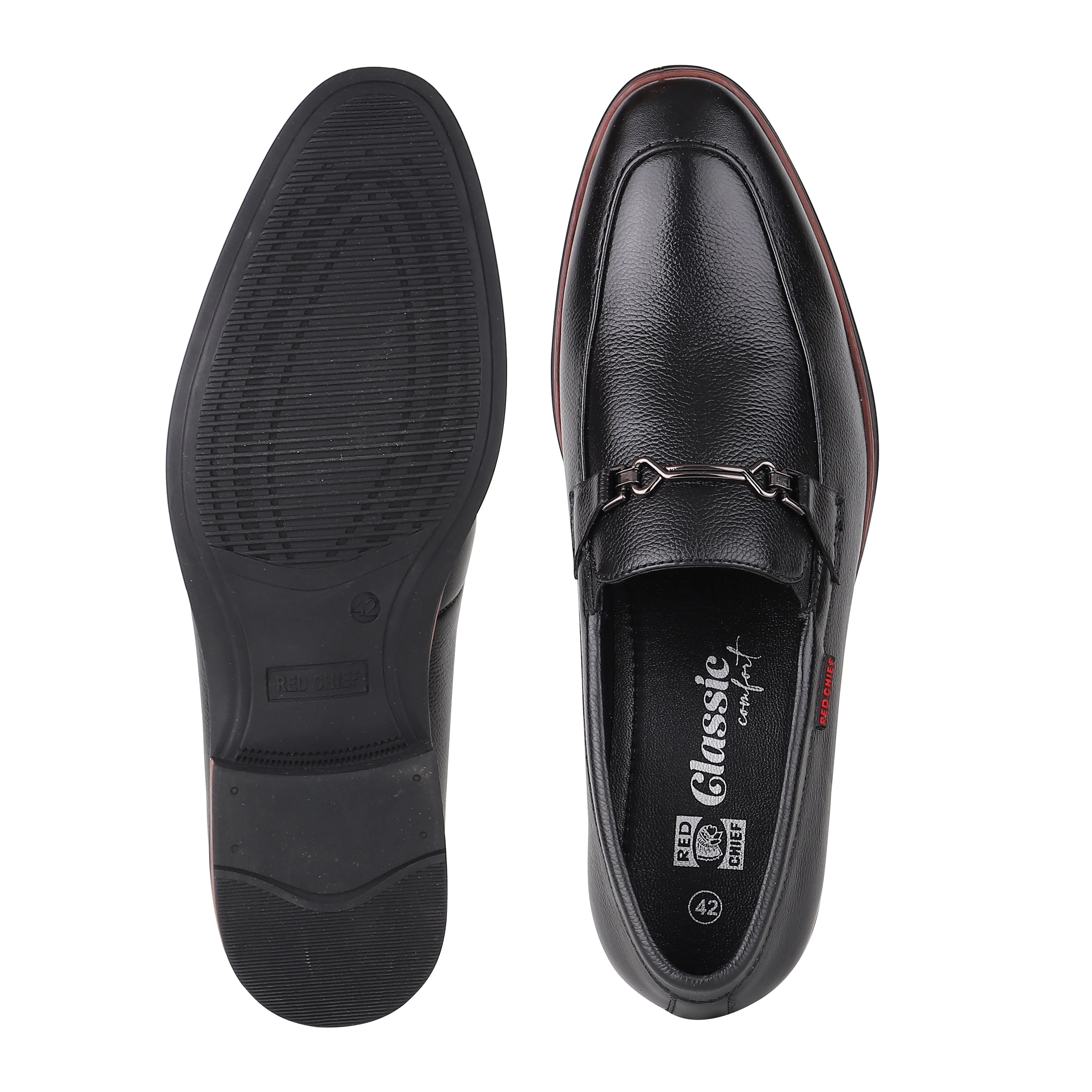 Red Chief Black Formal Loafer Shoes for Men RC3962 001 - Image 9