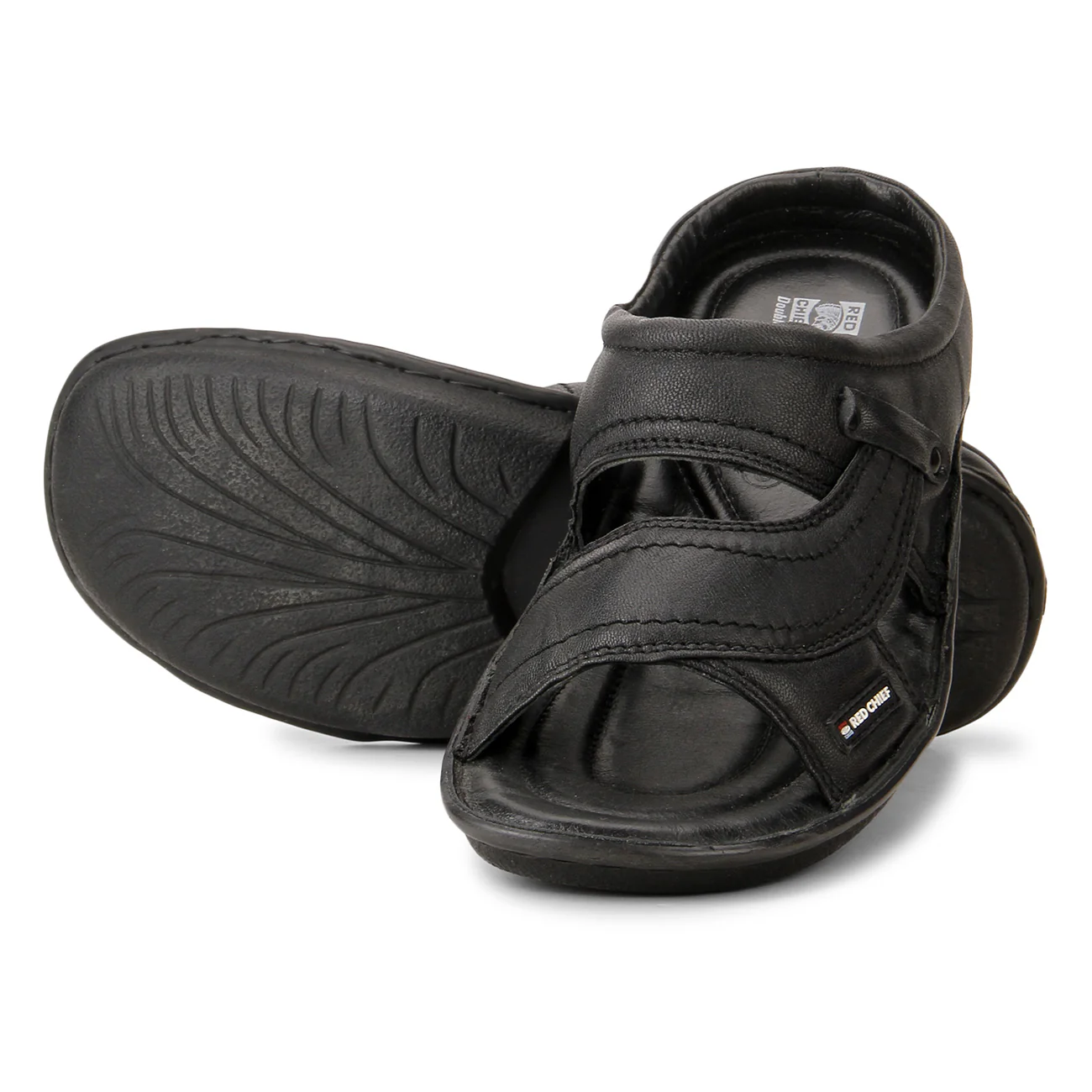 Red Chief Black Slipper for Men RC0248 001 - Image 2