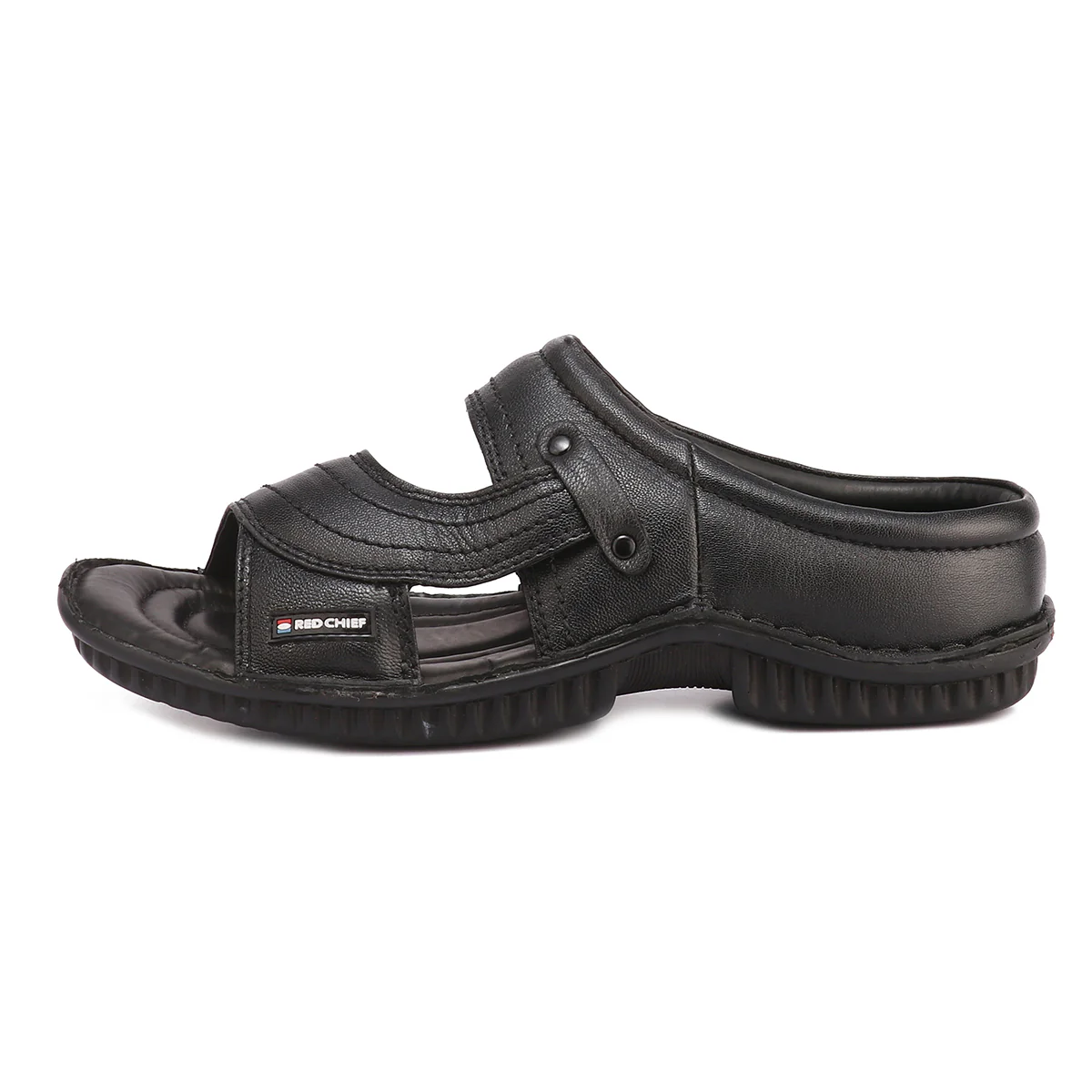 Red Chief Black Slipper for Men RC248N 001 - Image 3