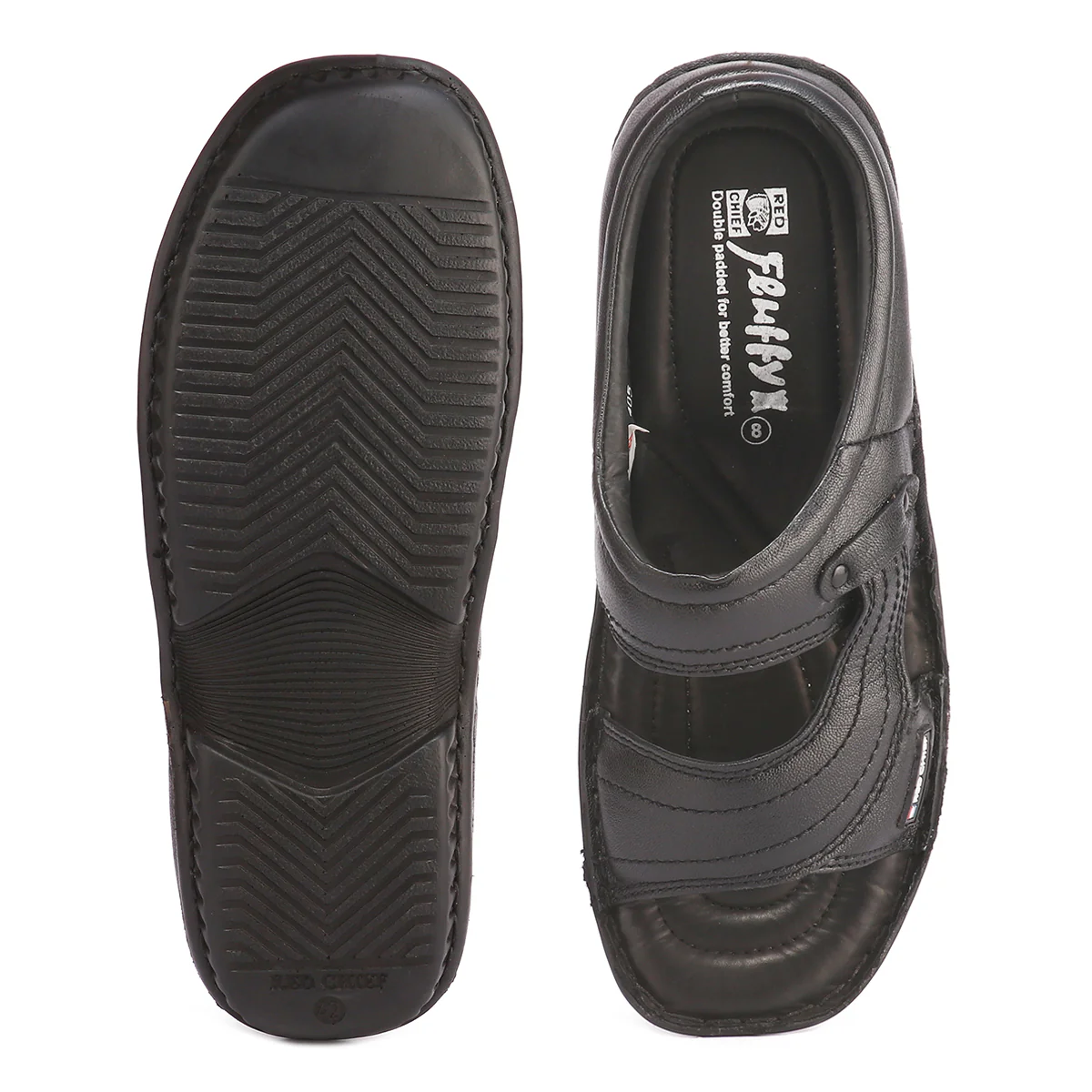 Red Chief Black Slipper for Men RC248N 001 - Image 7