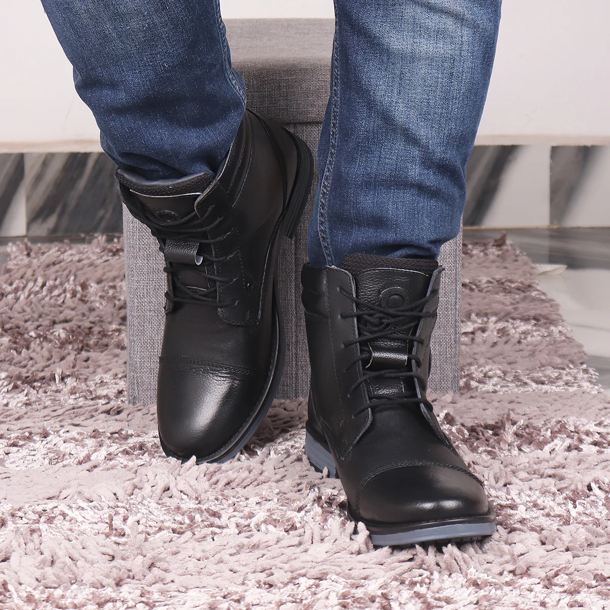 Red Chief Genuine Leather High Ankle Lace Up Black Casual Boot For Men |RC3771 001 - Image 2