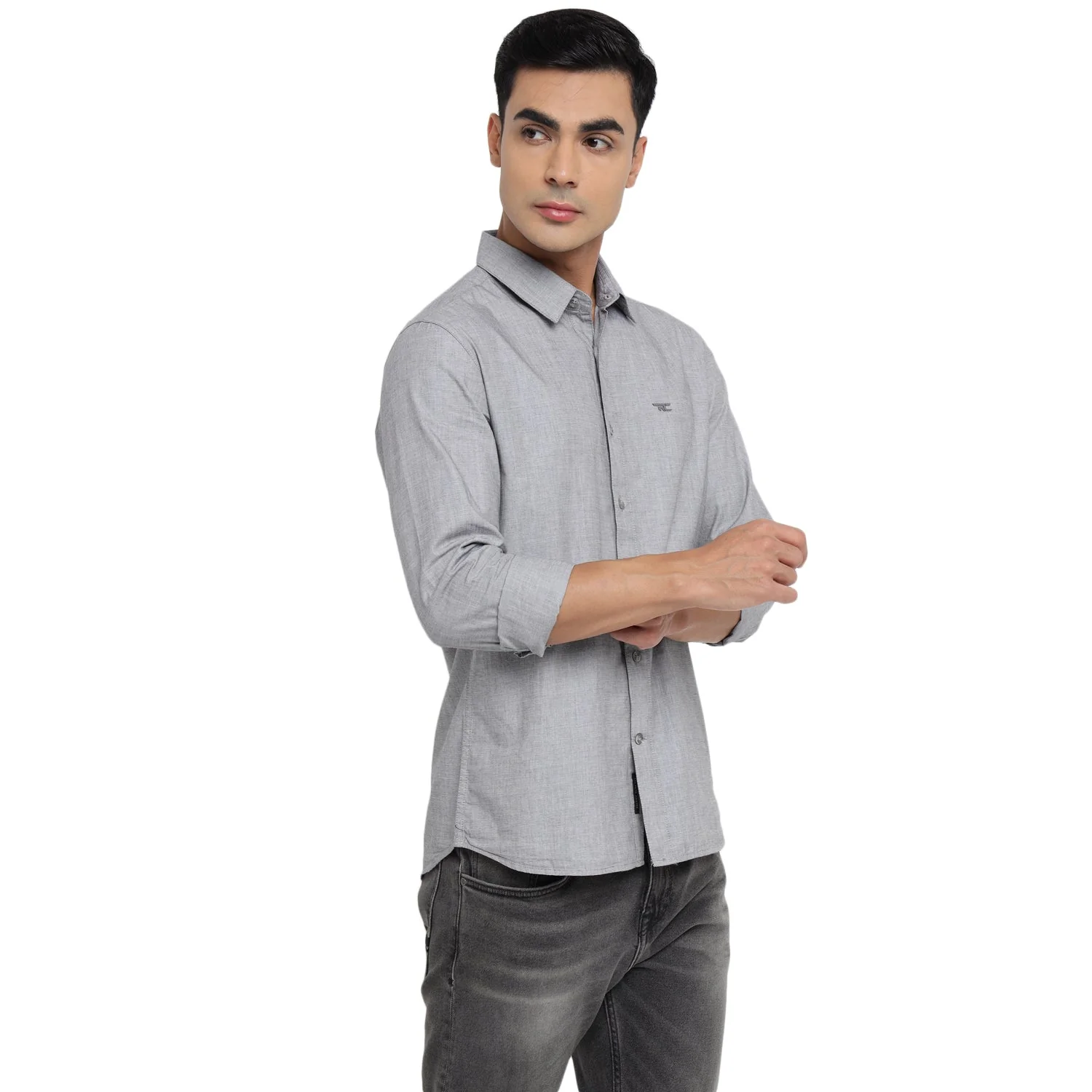 Red Chief Gray Casual Shirt for Men 8110653 005 - Image 2