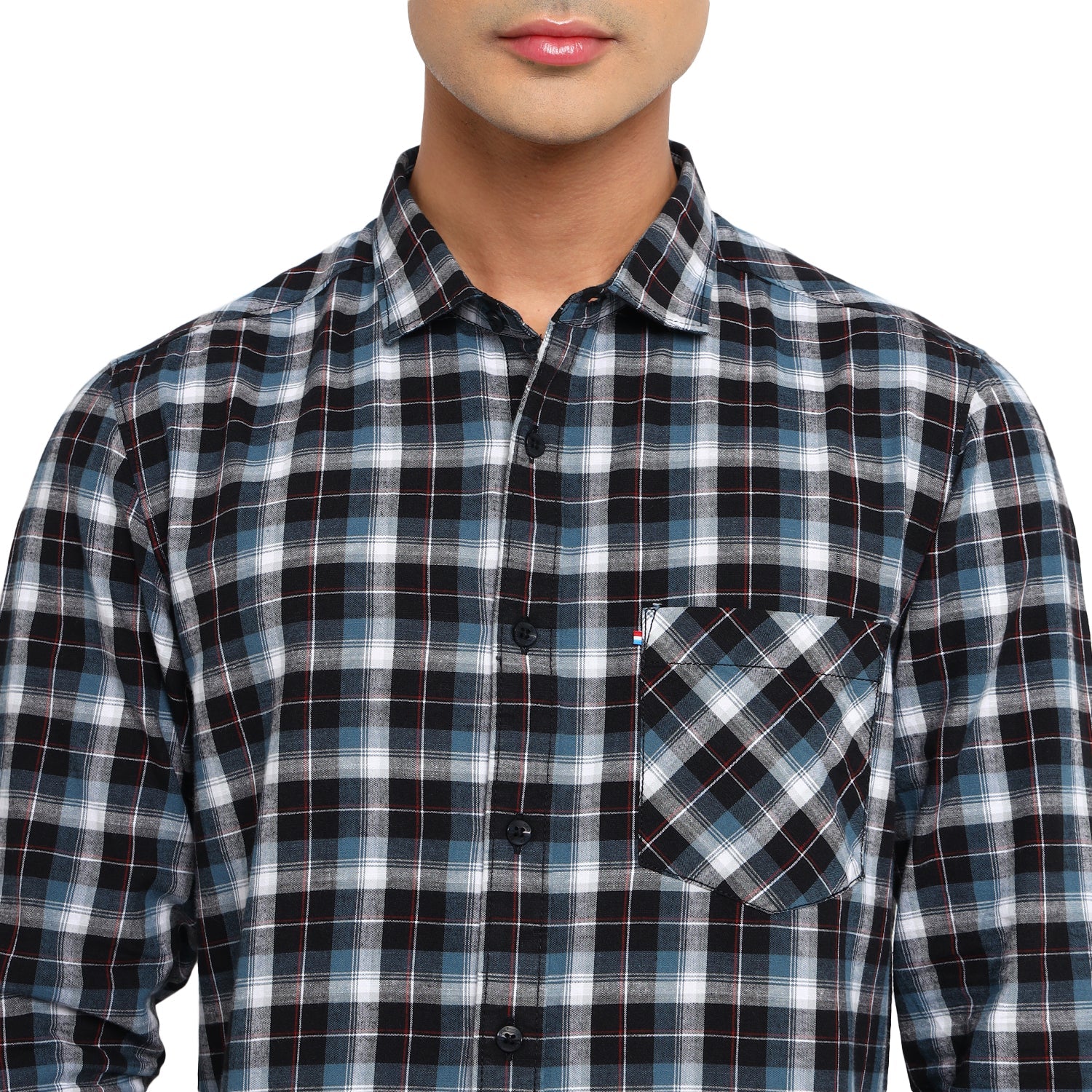 Red Chief Blue/White/Black Casual Shirt for Men 8110655 G00117 - Image 7