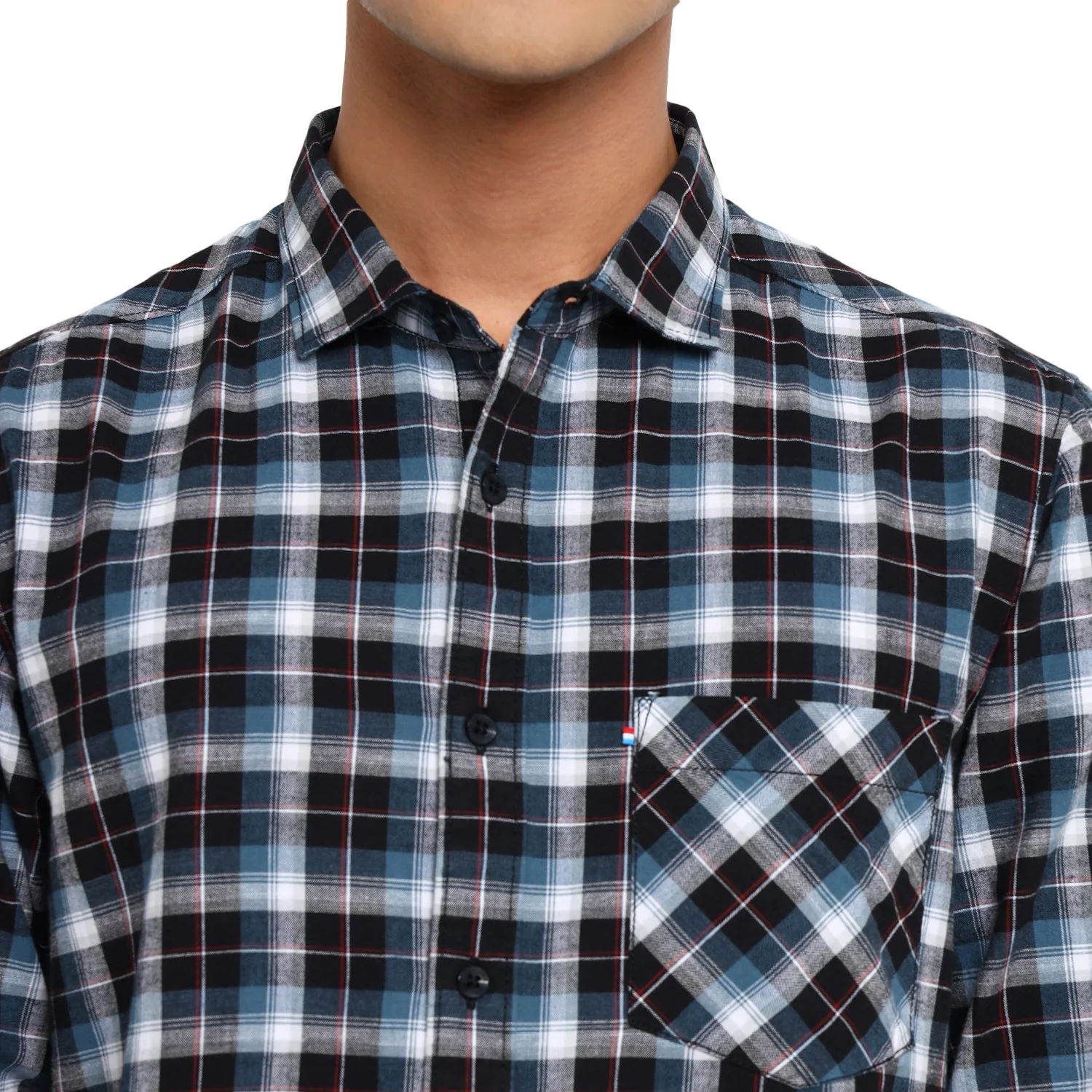 Red Chief Blue/White/Black Casual Shirt for Men 8110655 G00117 - Image 8