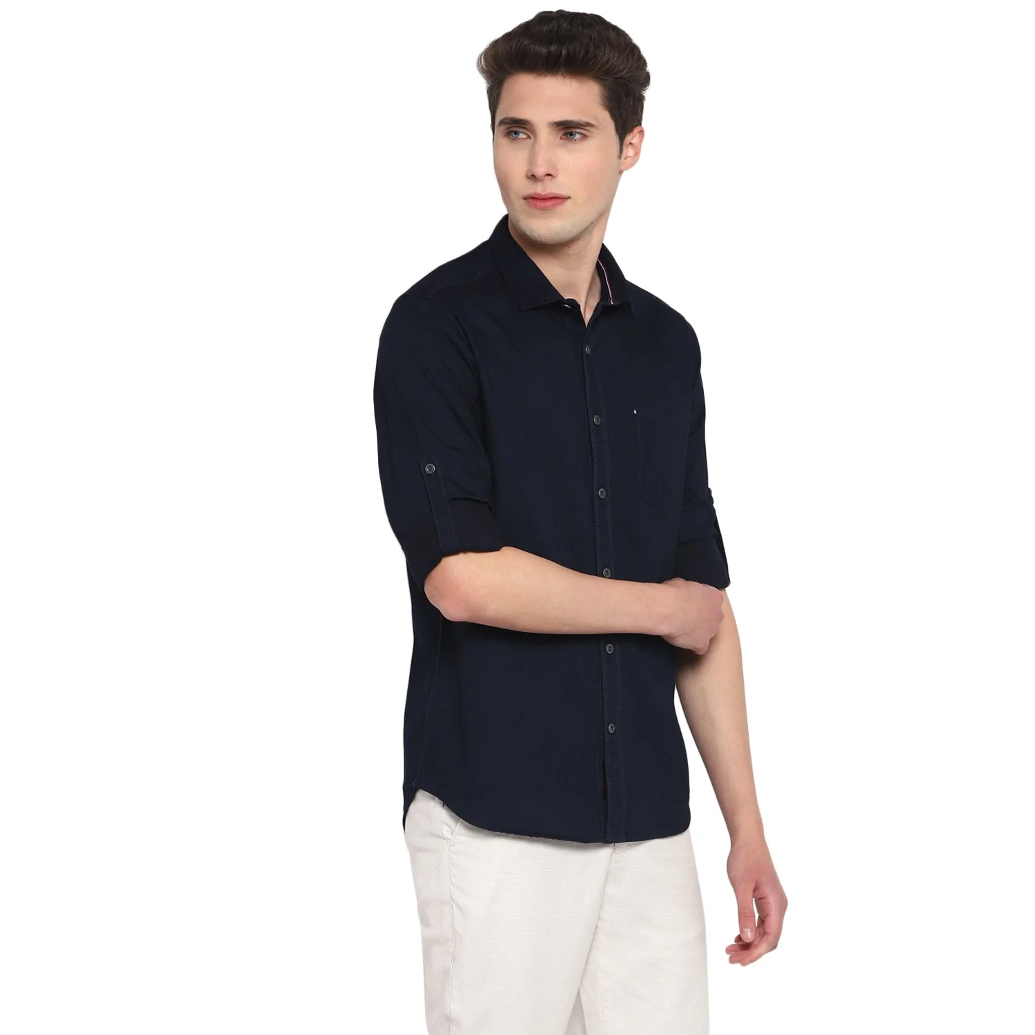 Red Chief Navy Solid Casual Shirt for Men O-8110066 156 - Image 6