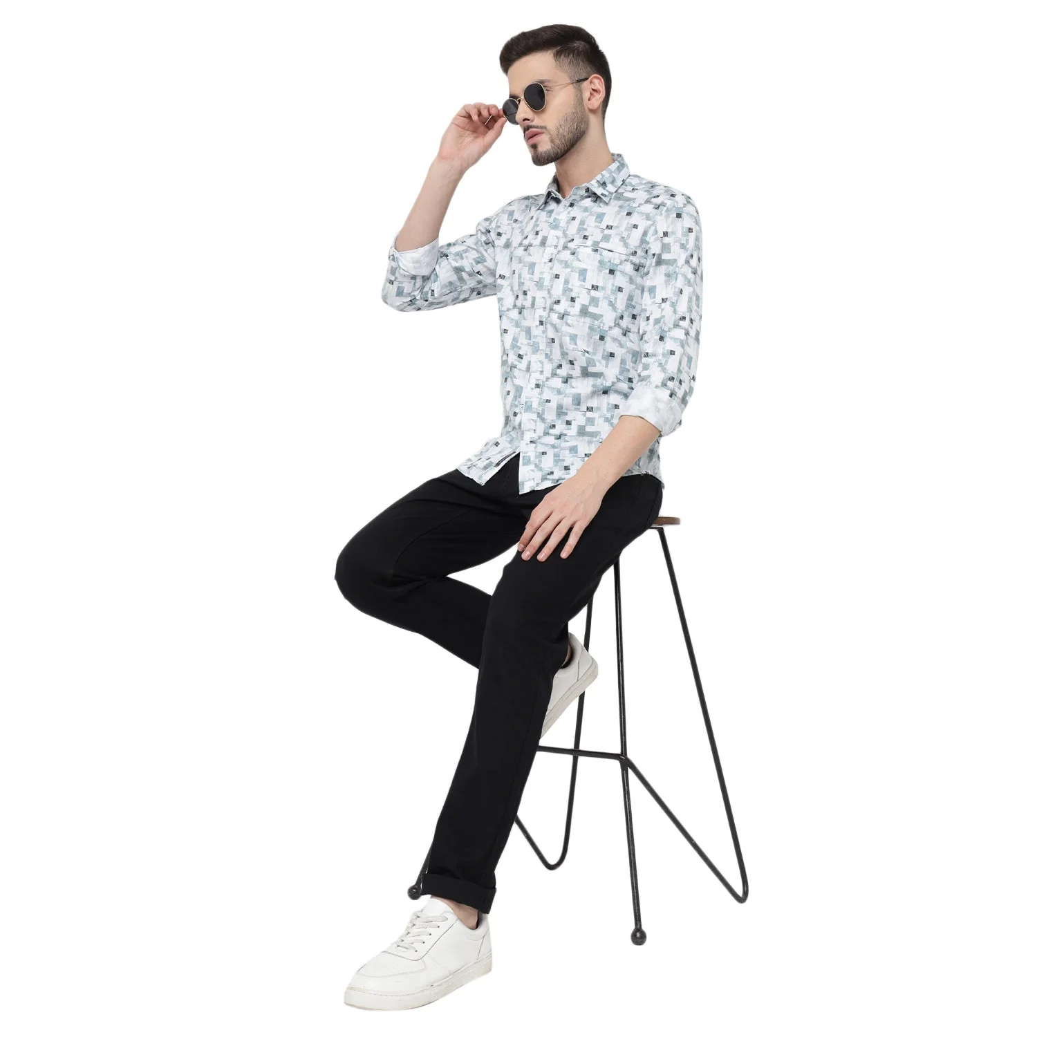 Red Chief Blue/White Casual Shirt for Men O-8110084 1306 - Image 7