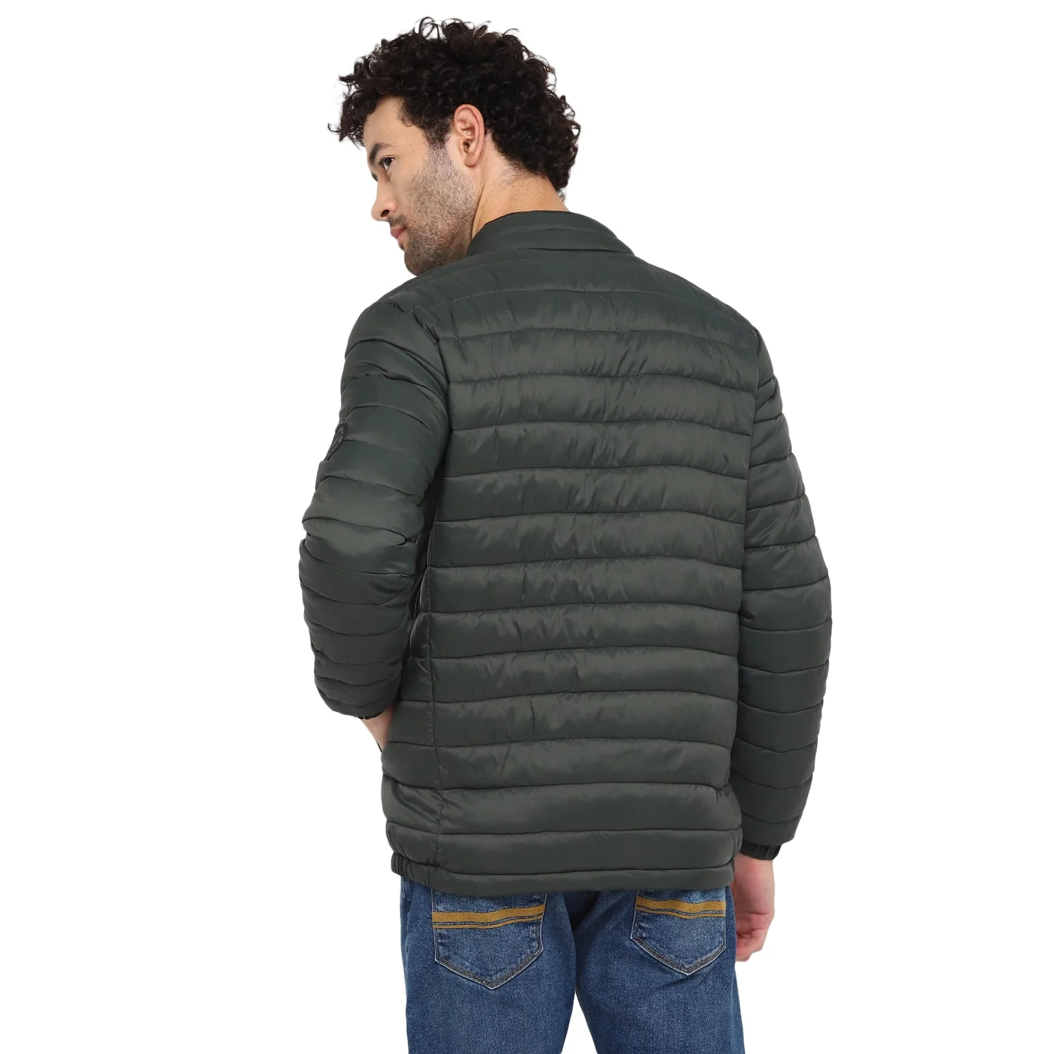 Red Chief Olive Solid Jacket for Men 8310165 124 - Image 4