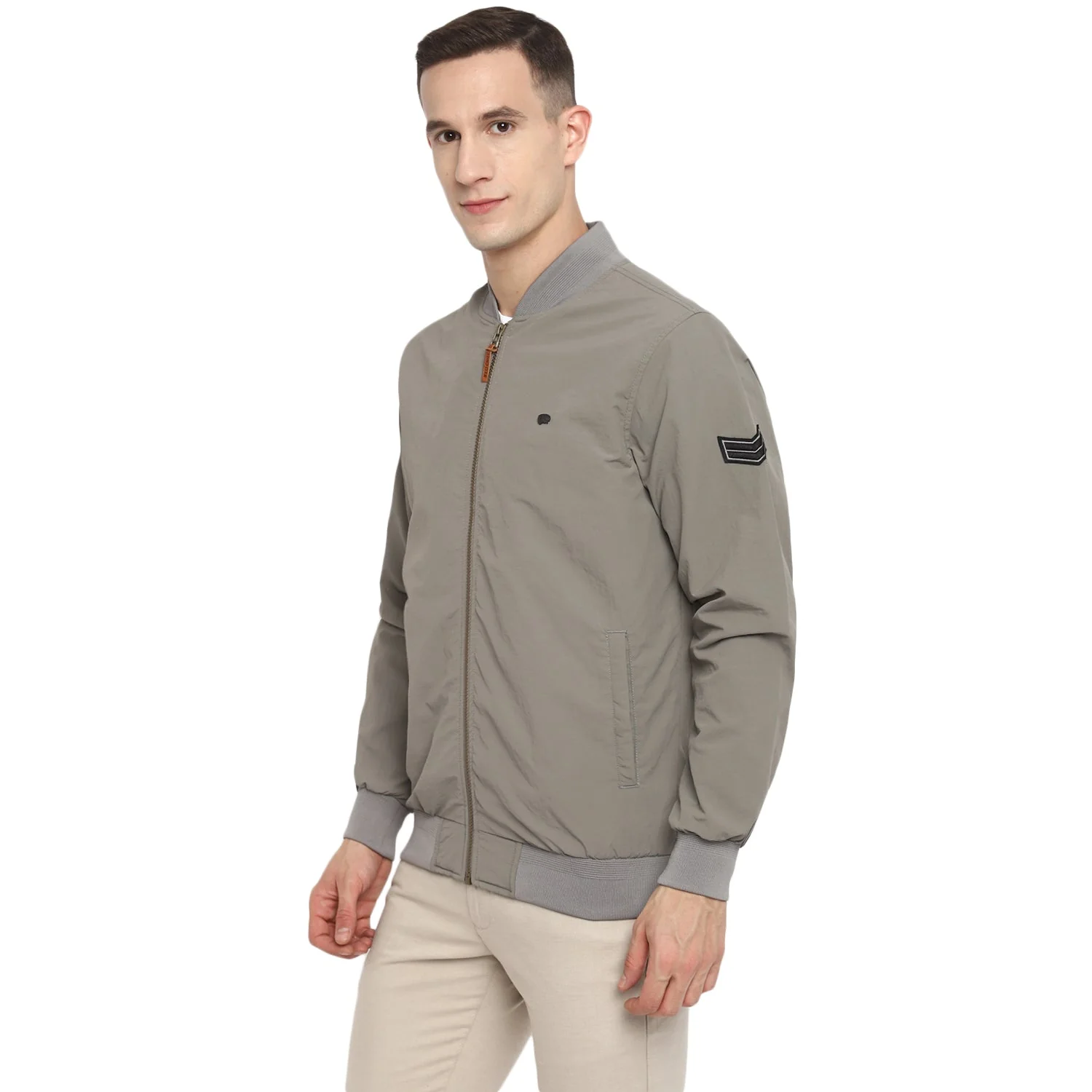 Red Chief Light Gray Solid Jacket for Men 8310168 012 - Image 5
