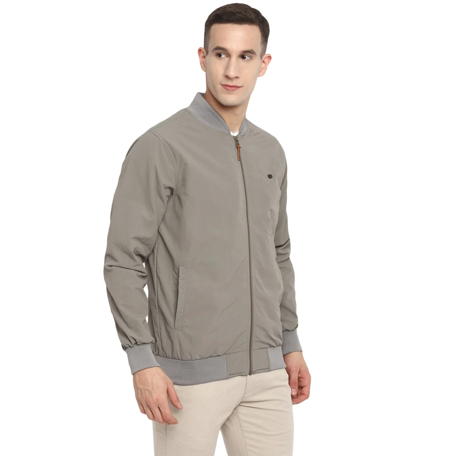 Red Chief Light Gray Solid Jacket for Men 8310168 012 - Image 6