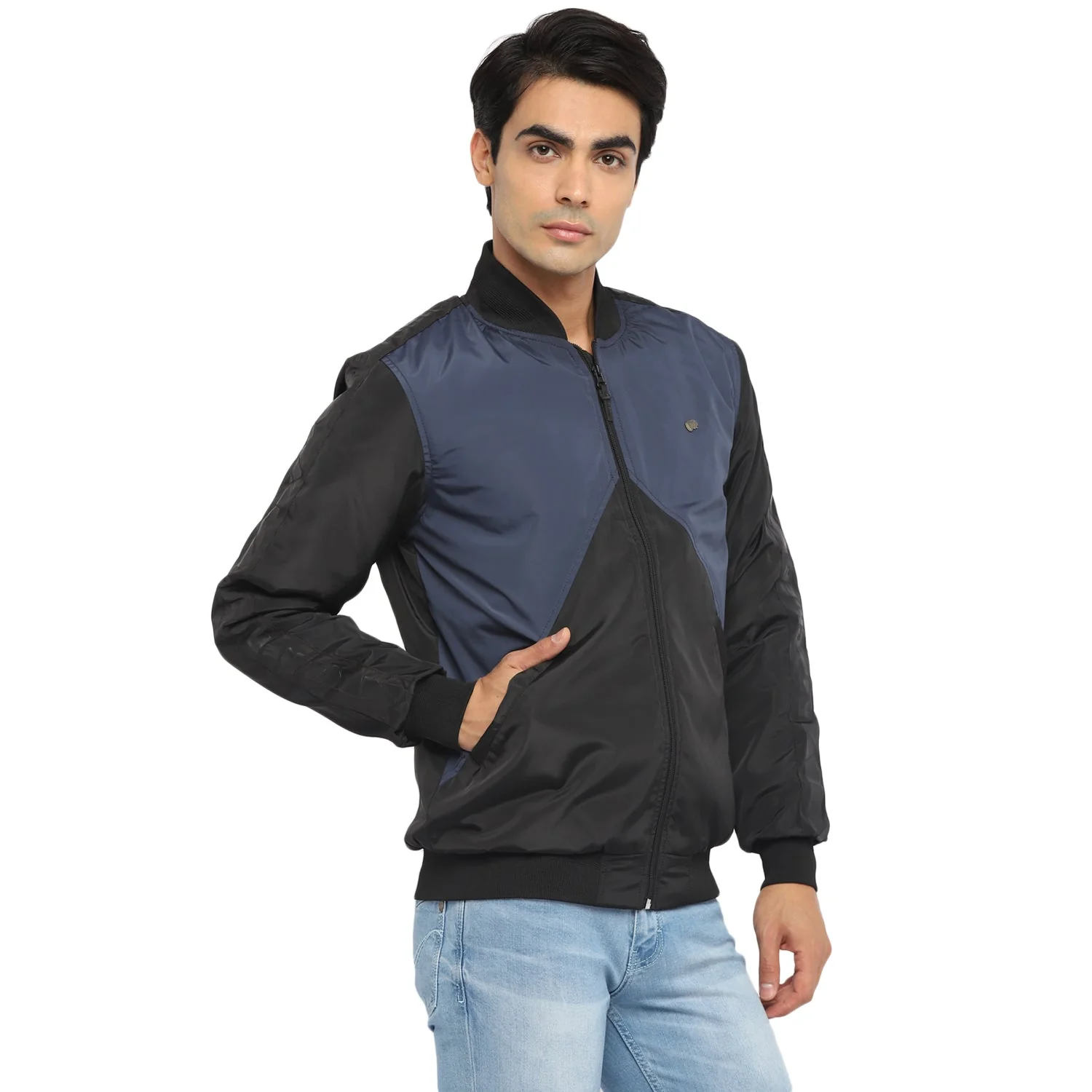 Red Chief Black/Blue Solid Jacket for Men 8310169 069 - Image 6
