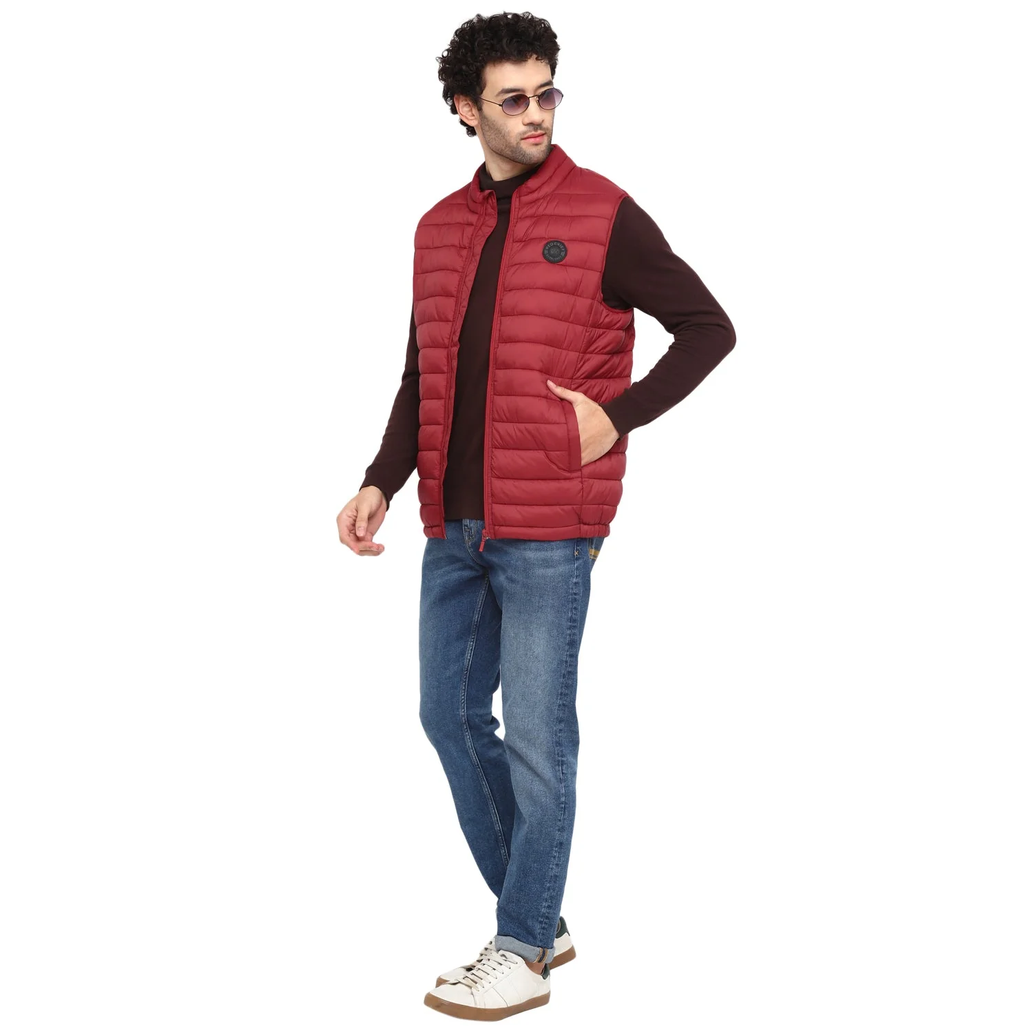 Red Chief Maroon Solid Jacket for Men 8310189 376 - Image 3