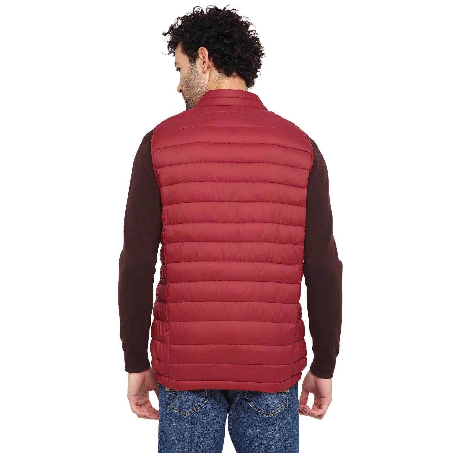 Red Chief Maroon Solid Jacket for Men 8310189 376 - Image 4