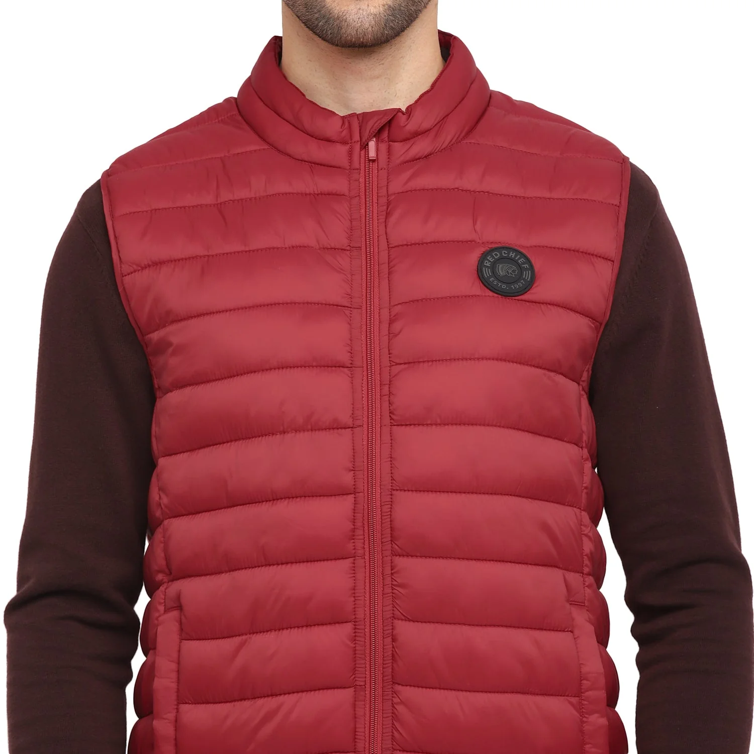 Red Chief Maroon Solid Jacket for Men 8310189 376 - Image 7