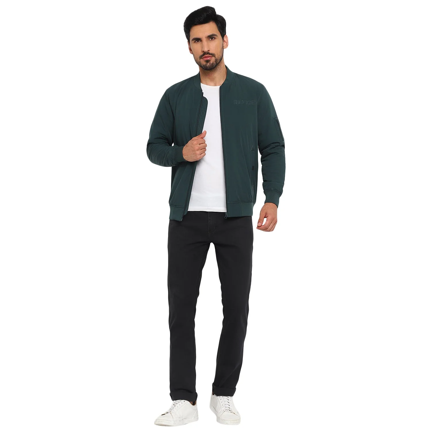 Red Chief Green Solid Jacket for Men 8310192 025 - Image 3