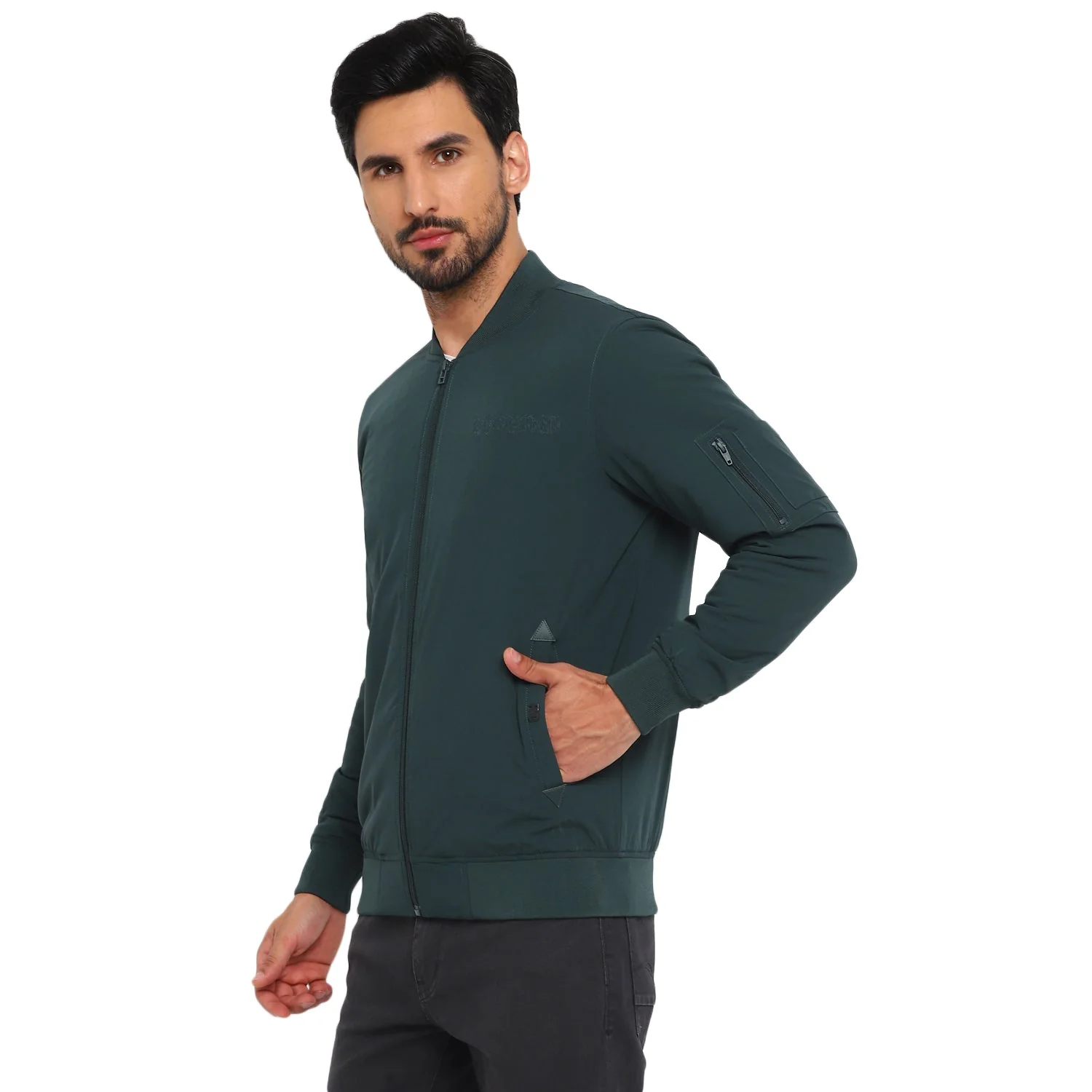 Red Chief Green Solid Jacket for Men 8310192 025 - Image 5
