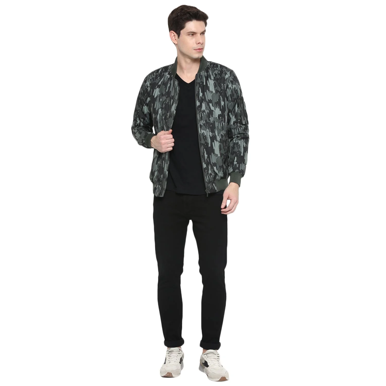 Red Chief Olive Printed Jacket for Men O8310011 124 - Image 2