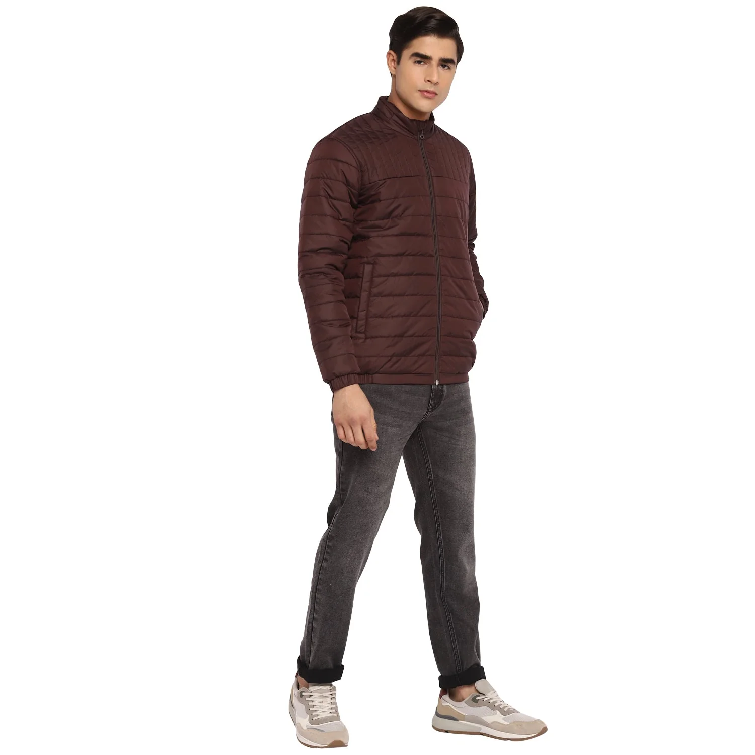 Red Chief Maroon Solid Jacket for Men O8310033 376 - Image 3