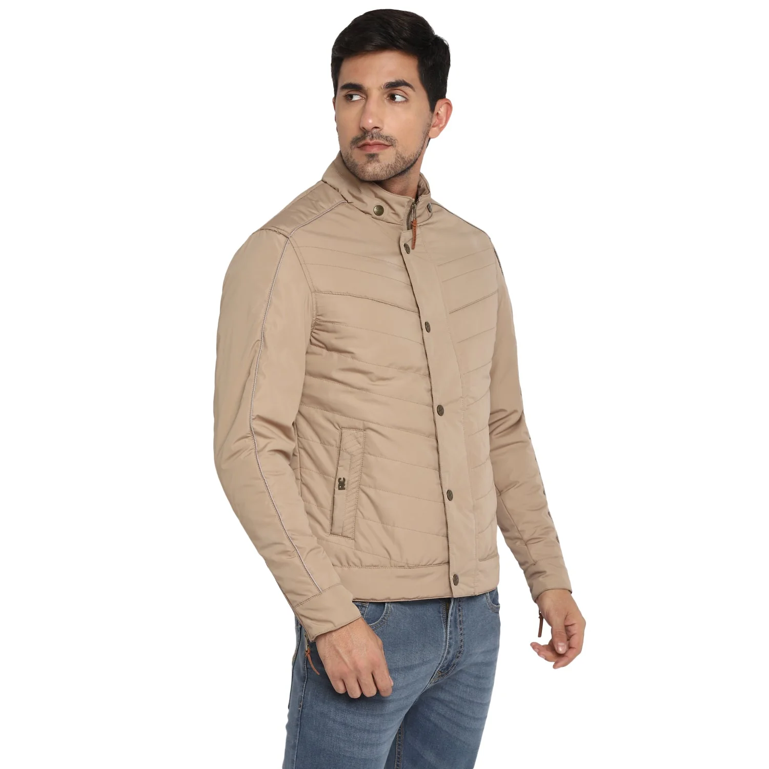 Red Chief Beige Solid Jacket for Men O8310040 026 - Image 6