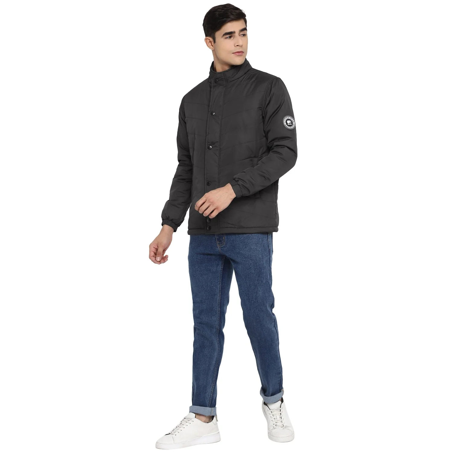 Red Chief Dark Gray Solid Jacket for Men O8310041 F801 - Image 3