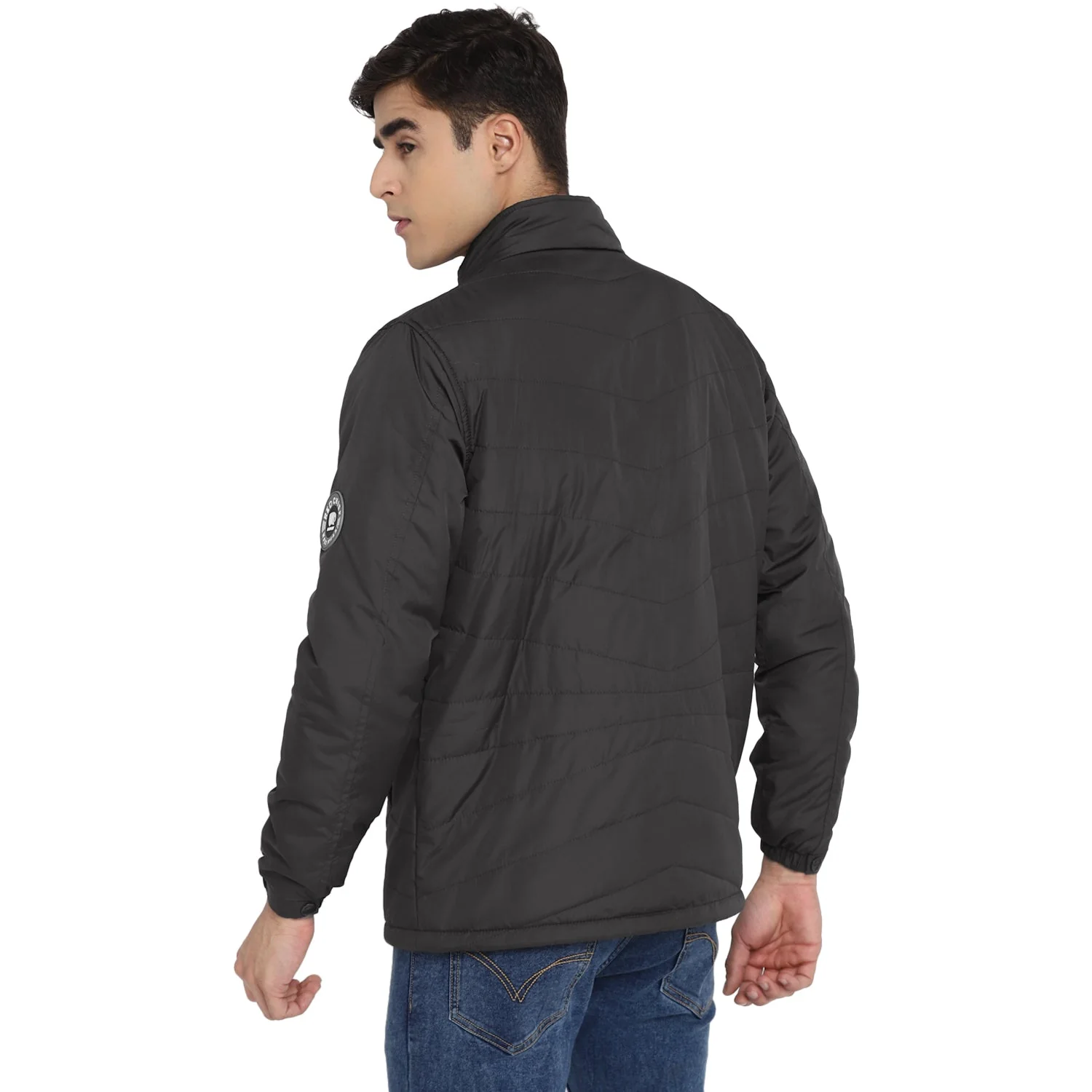 Red Chief Dark Gray Solid Jacket for Men O8310041 F801 - Image 4