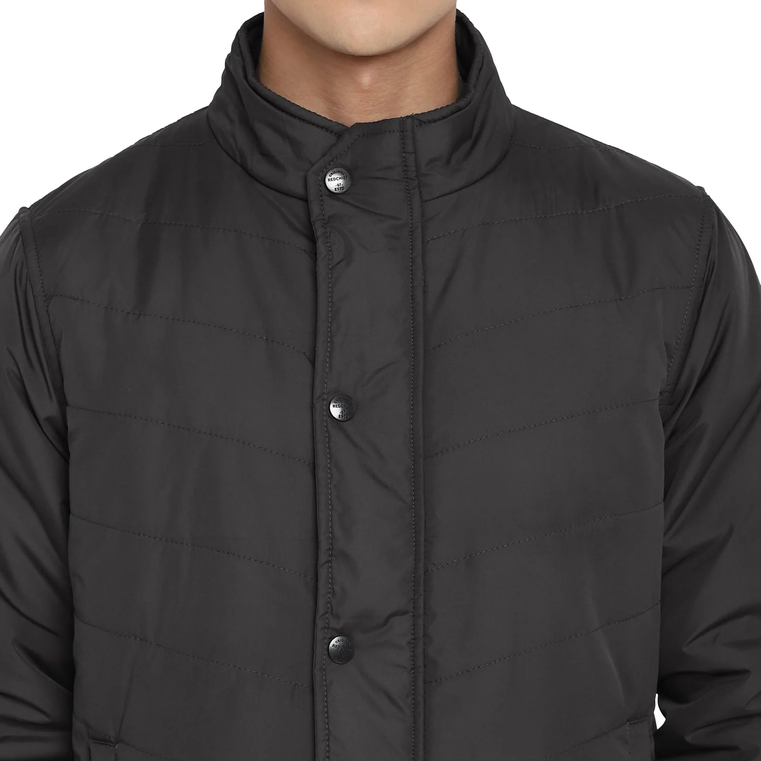 Red Chief Dark Gray Solid Jacket for Men O8310041 F801 - Image 7