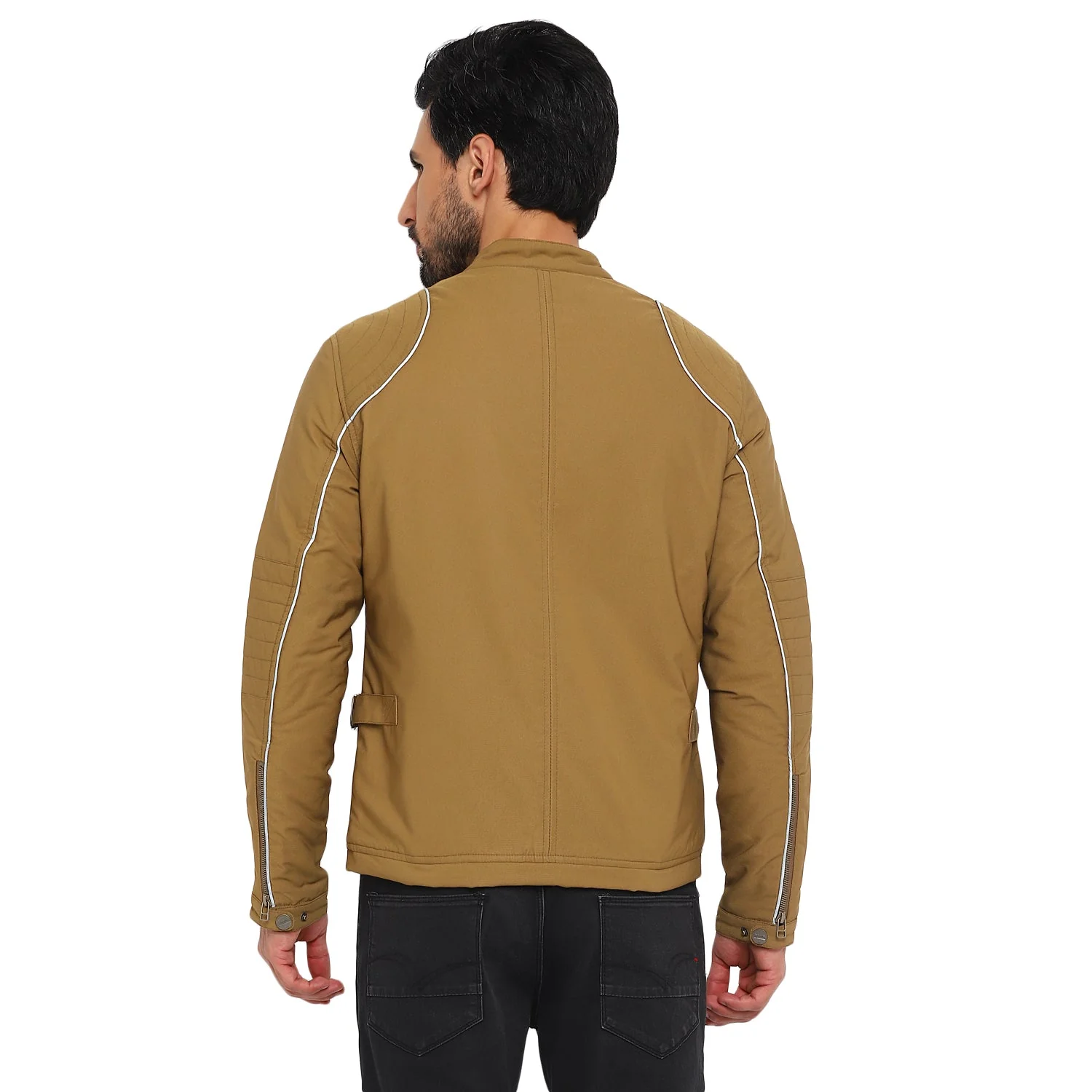 Red Chief Khaki Solid Jacket for Men O8310049 119 - Image 4