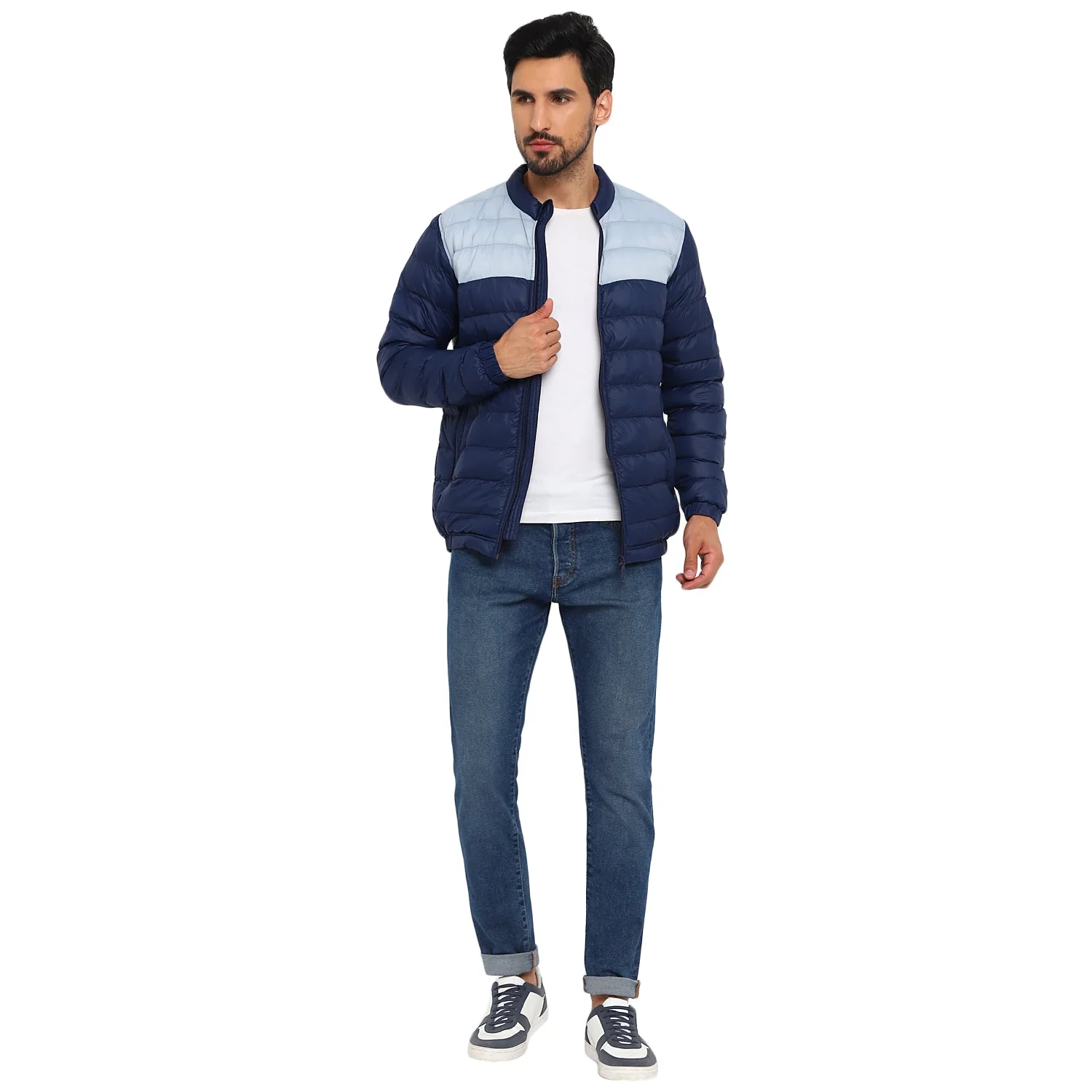 Red Chief Blue Solid Jacket for Men O8310053 002 - Image 3