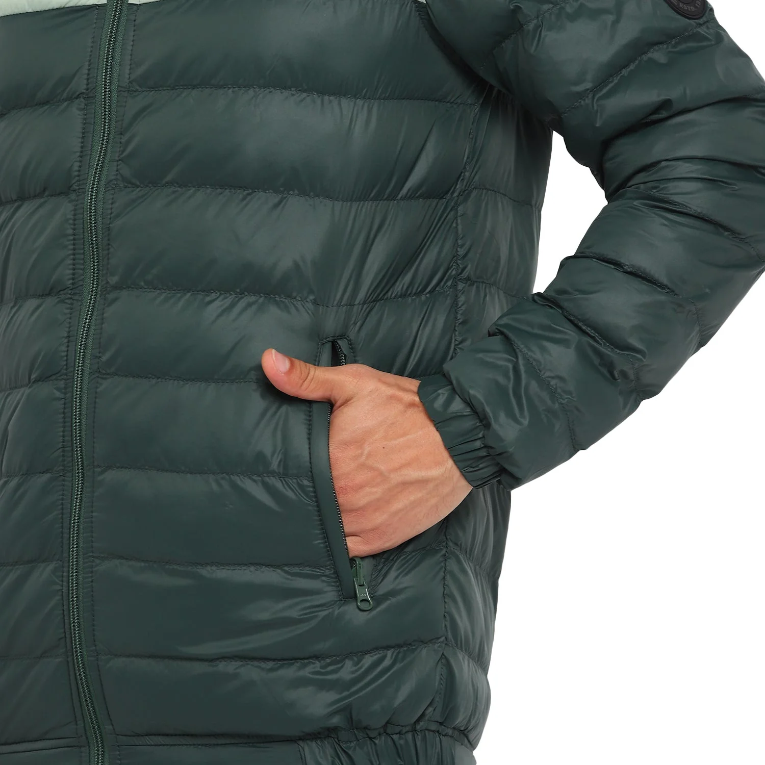 Red Chief Dark Green Solid Jacket for Men O8310053 140 - Image 4
