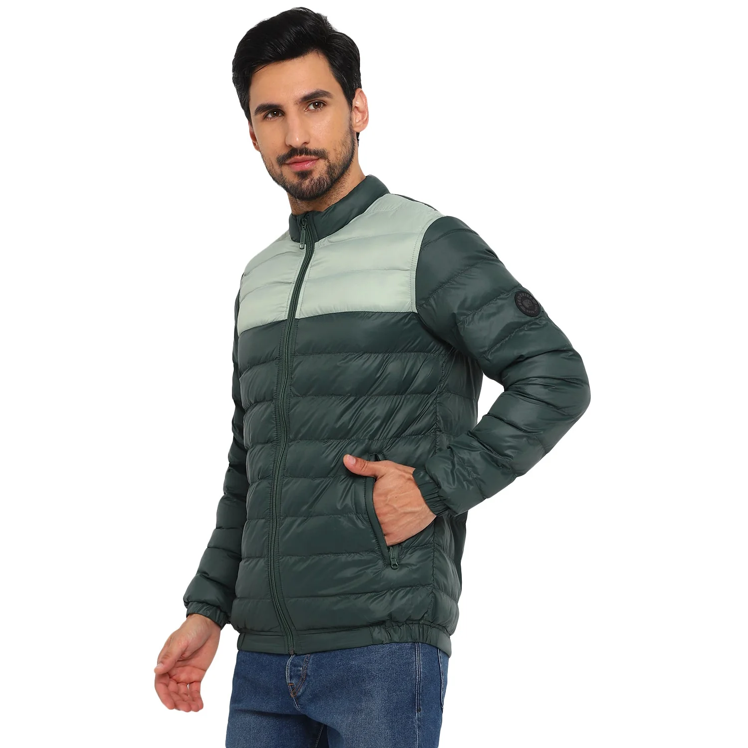 Red Chief Dark Green Solid Jacket for Men O8310053 140 - Image 9