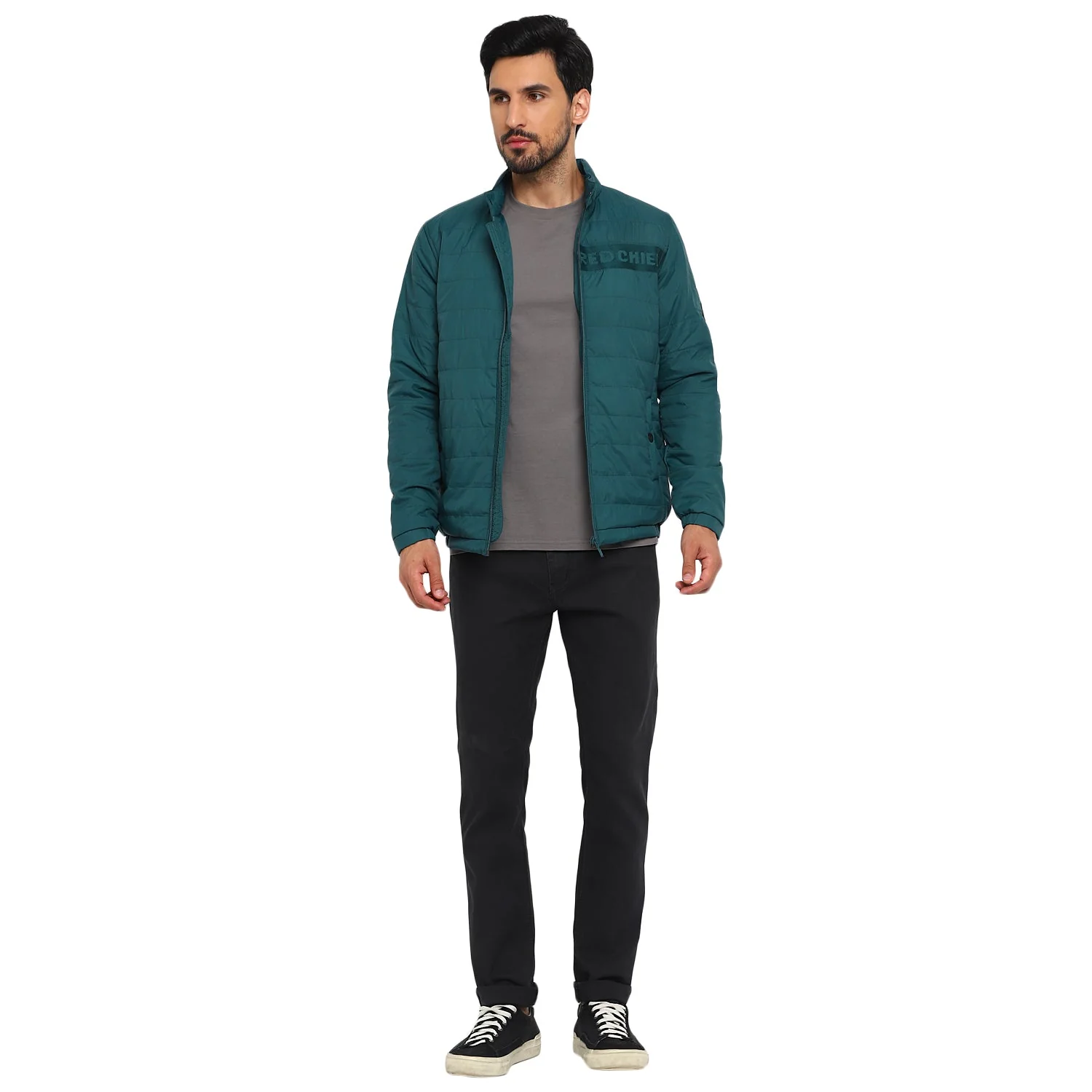 Red Chief Sea Green Solid Jacket for Men O8310054 FG15 - Image 3
