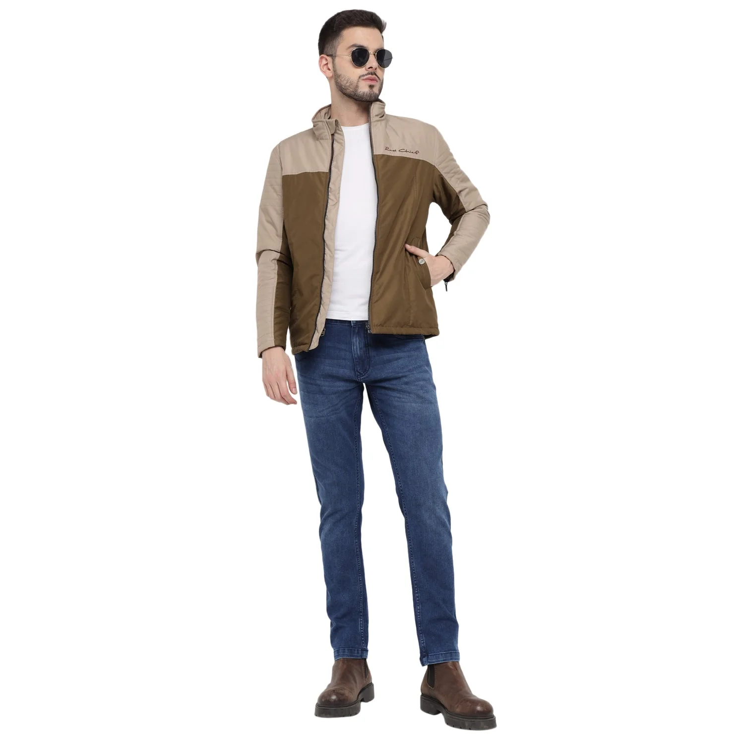 Red Chief Brown/Beige Jacket for Men O8310058 073 - Image 2