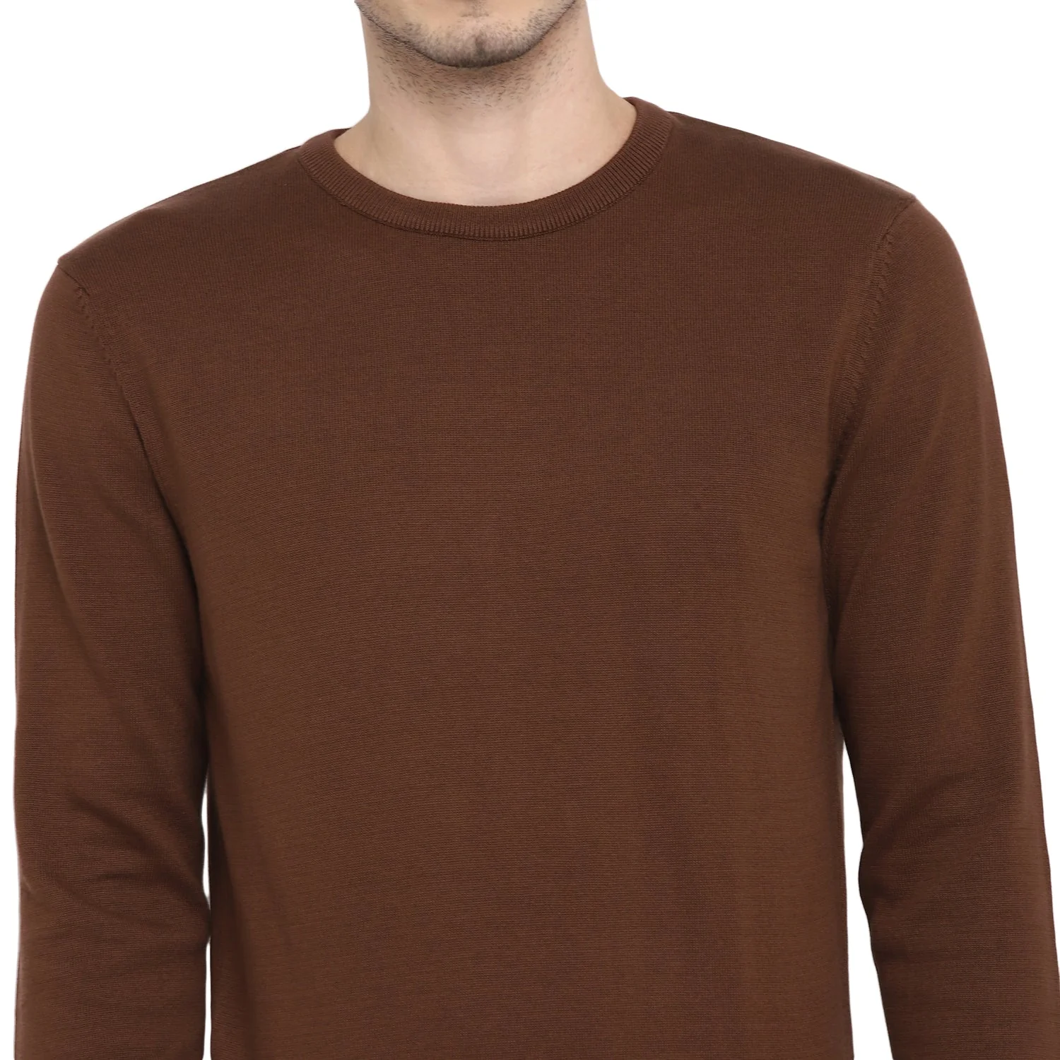 Red Chief Brown Solid Sweater for Men 8410203 003 - Image 7